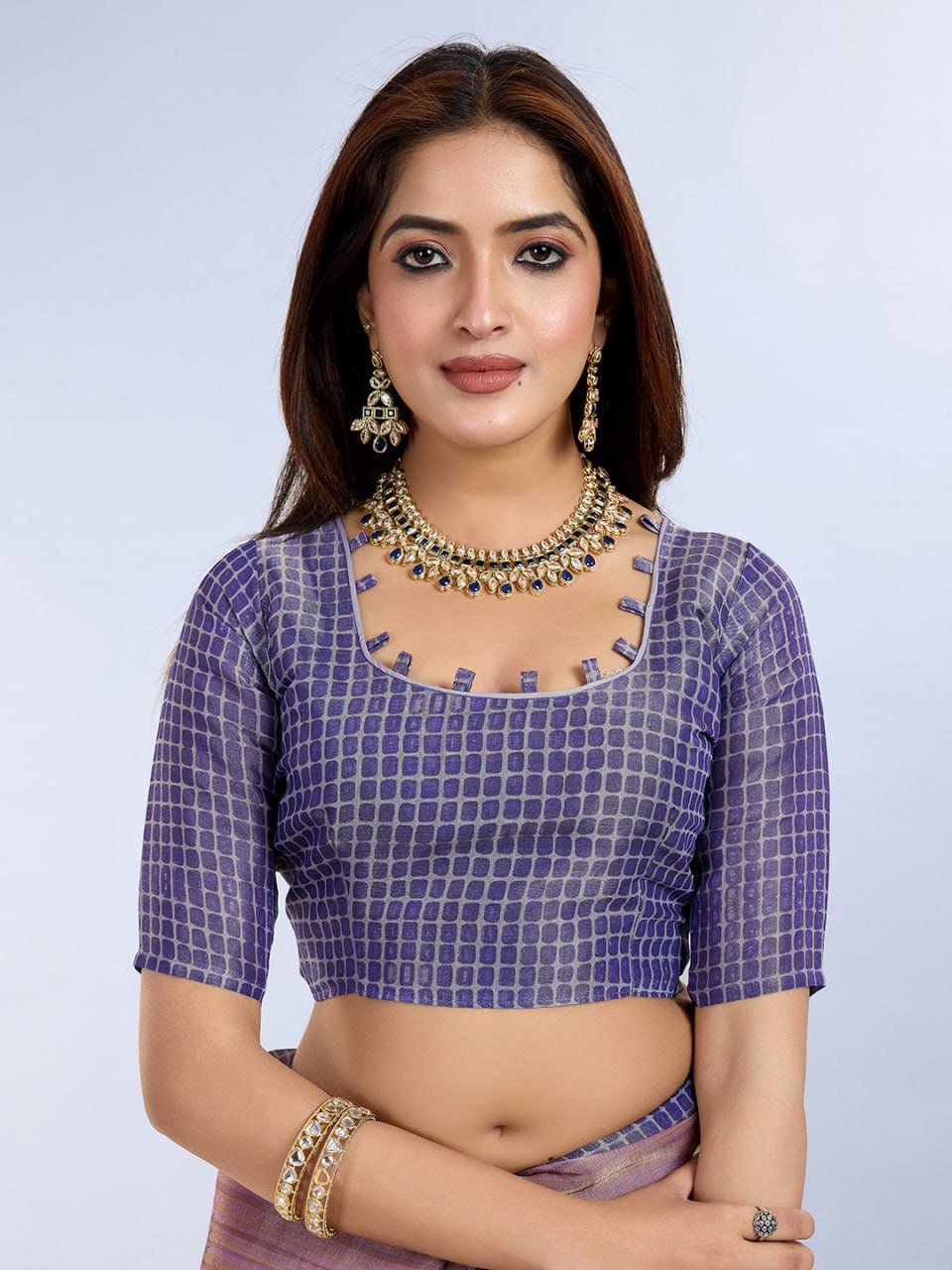 Lavender Floral Printed Saree