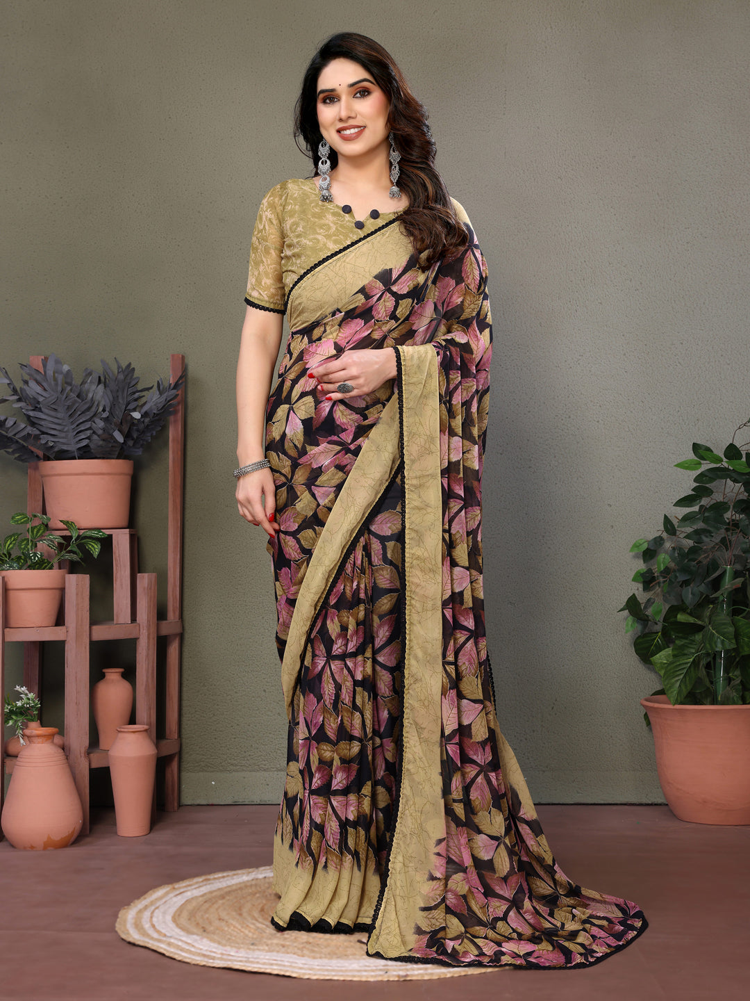 Smooth Chiffon Saree with Blouse