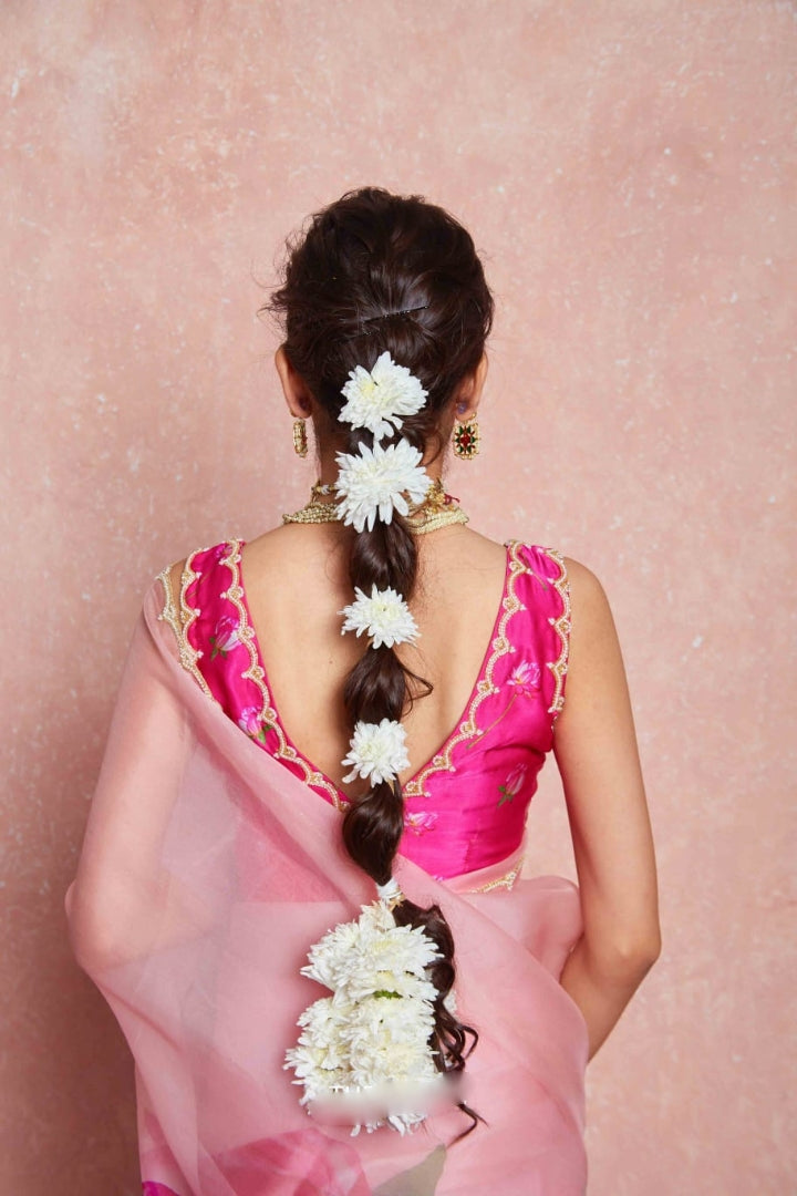 Multicolor Organza Silk Ready-to-Wear Saree with Handwork