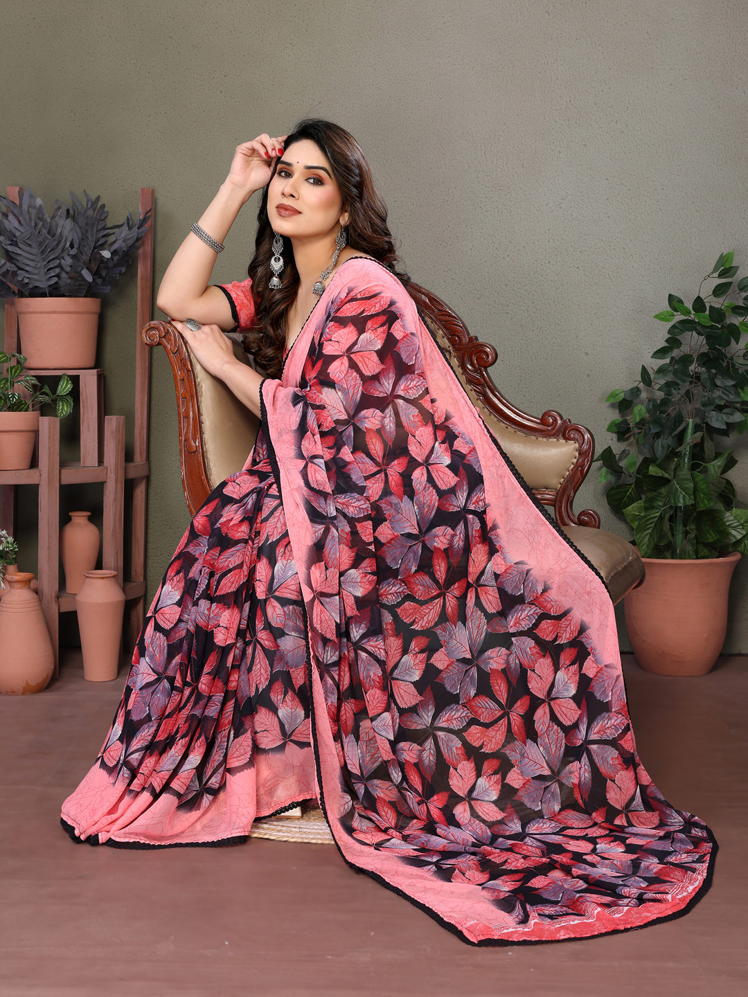 Smooth Chiffon Saree with Blouse