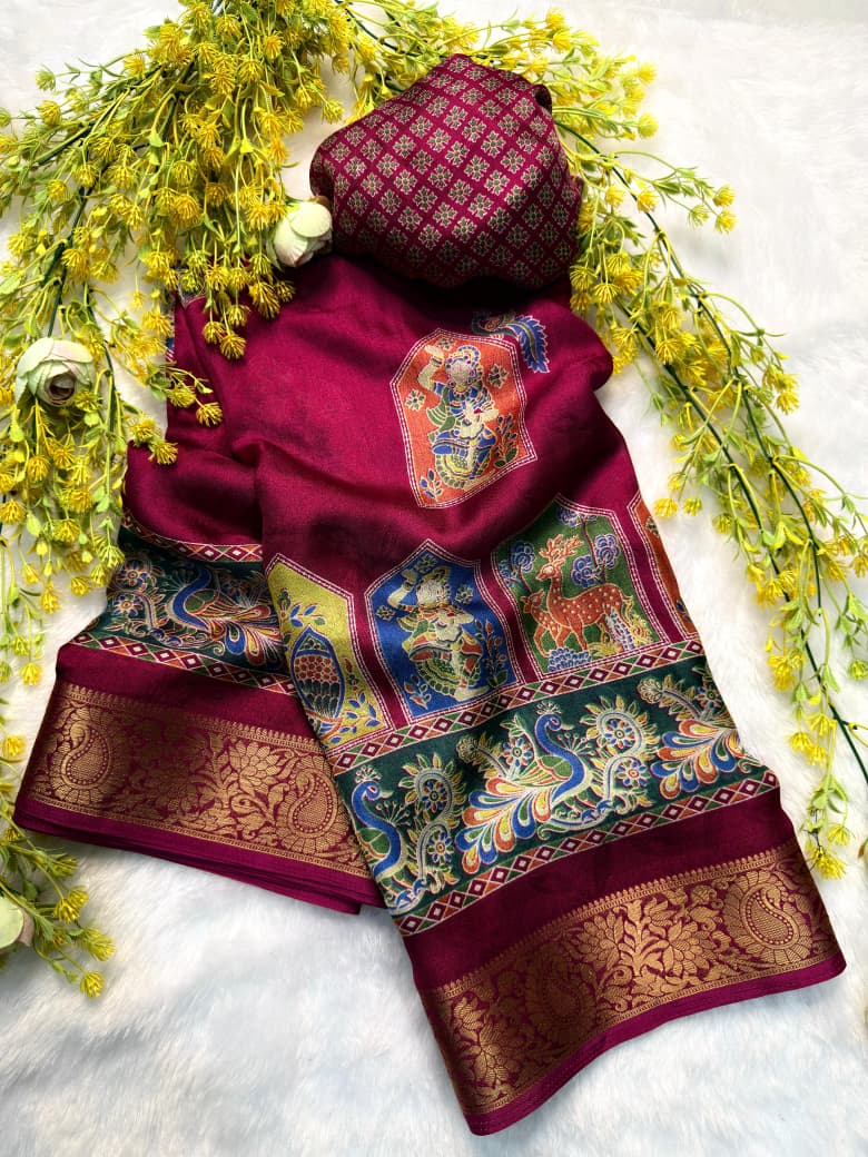 New Ajrakh Marshmellow Georgette Saree Collection