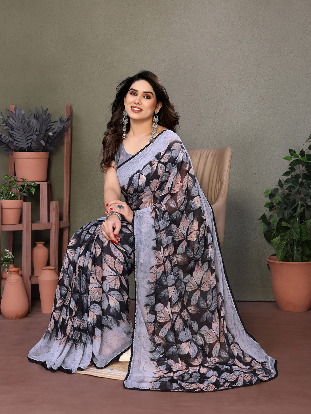 Smooth Chiffon Saree with Blouse