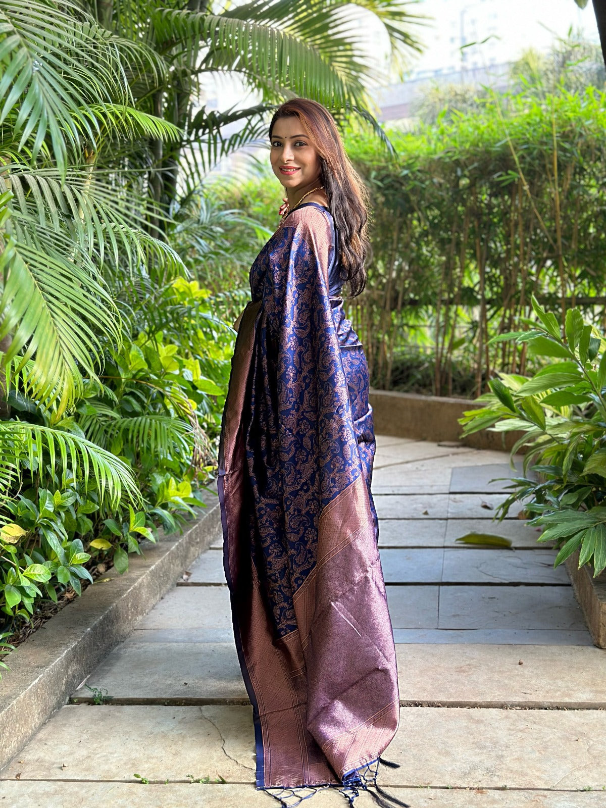 Banarasi Soft Silk Jacquard Zari Woven Saree