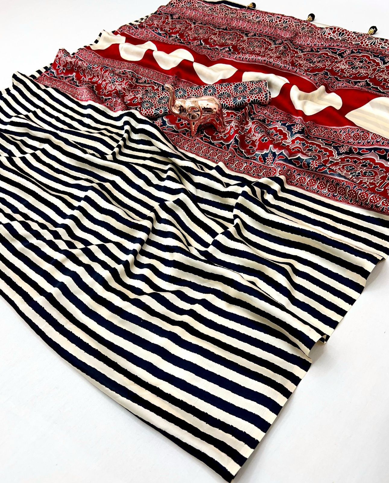 PRESENTING A NEW FANCY CREPE SATIN SILK SAREE