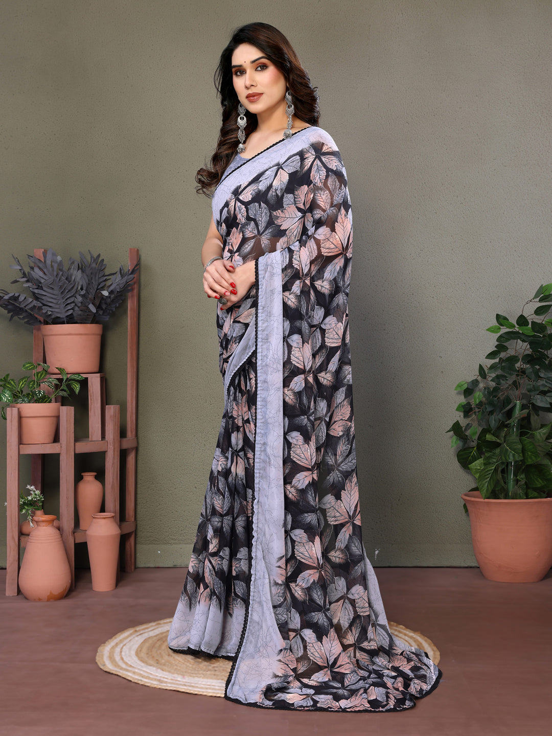 Smooth Chiffon Saree with Blouse