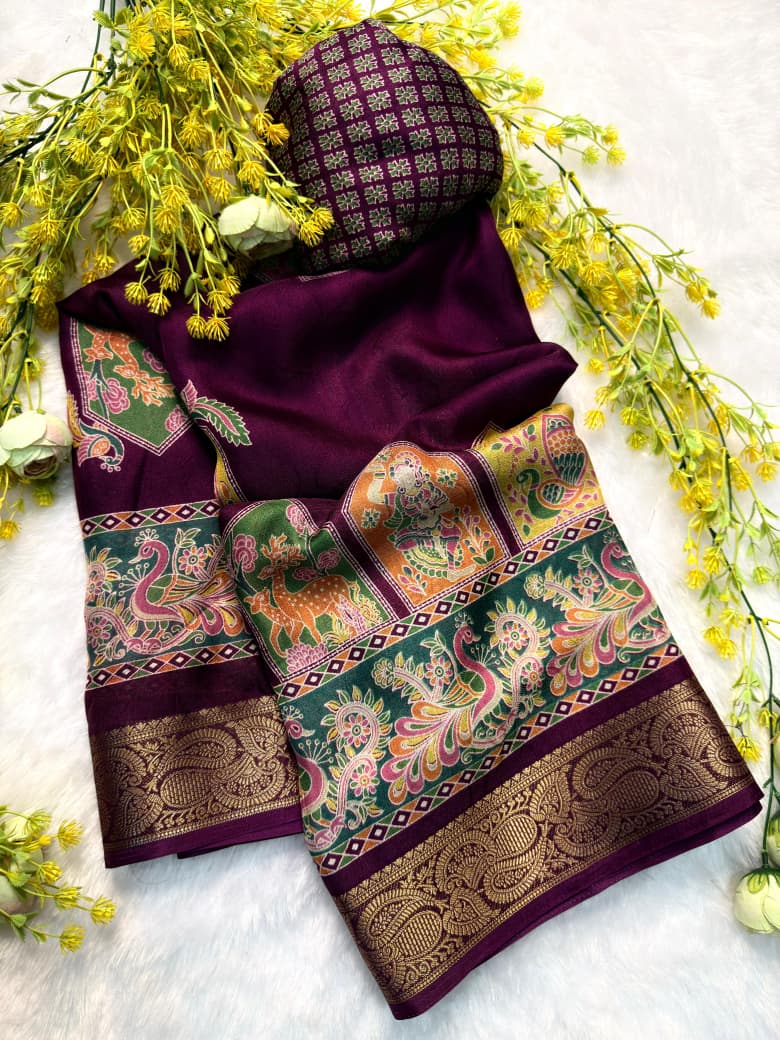 New Ajrakh Marshmellow Georgette Saree Collection