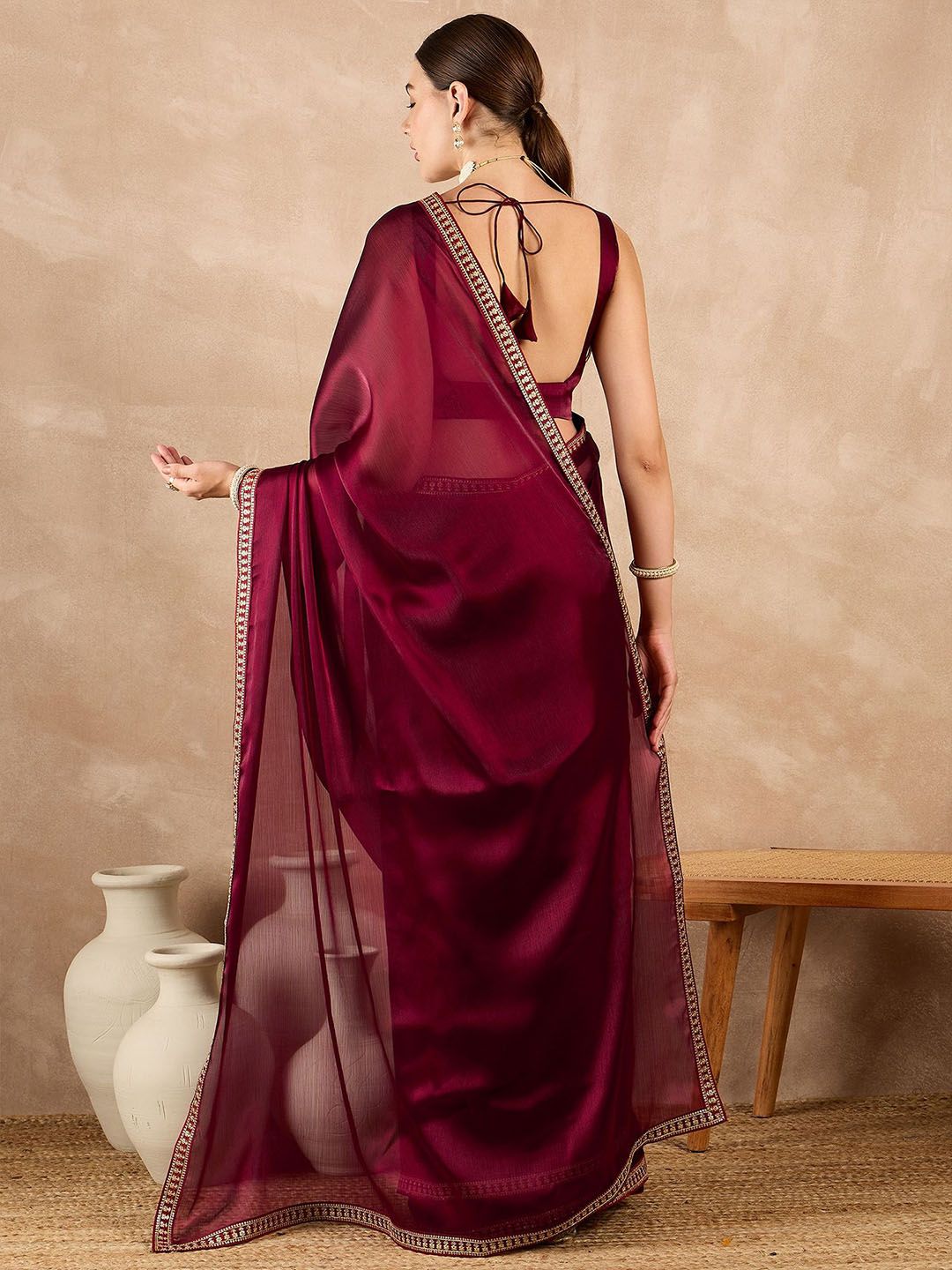 Heavy Rangoli Saree with Embroidery Sequins & Fancy Lace Border