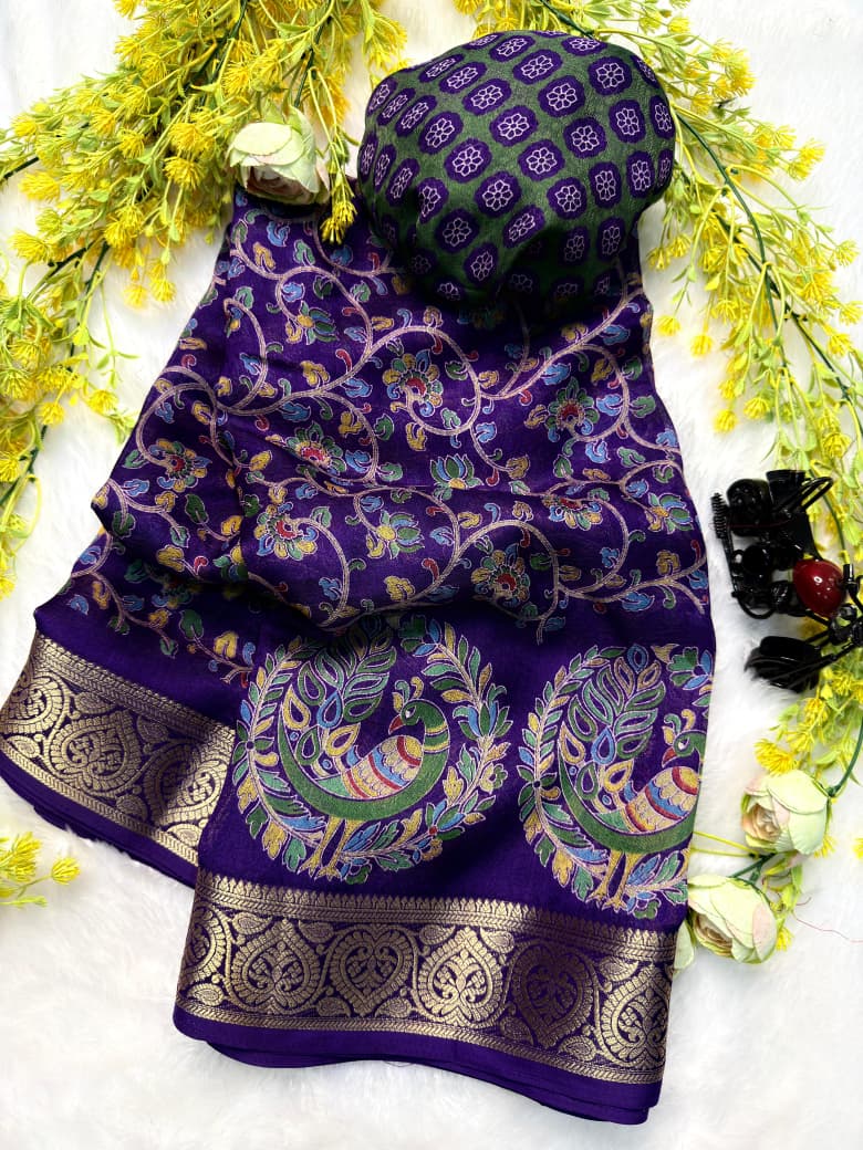 Ajrakh Jacquard Designer Saree