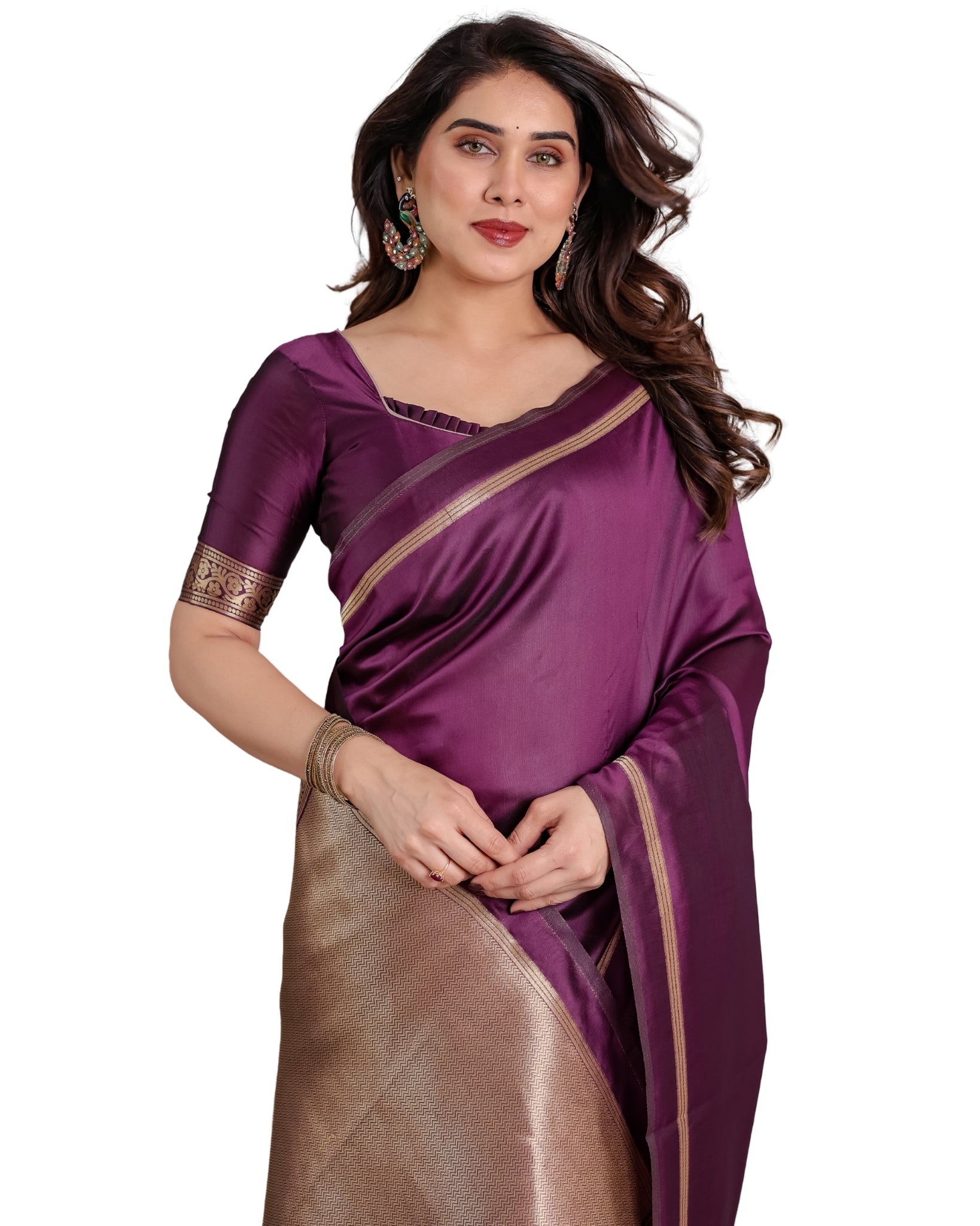 Soft Lichi Silk Zari Woven Festive Saree – Royal Colour Collection