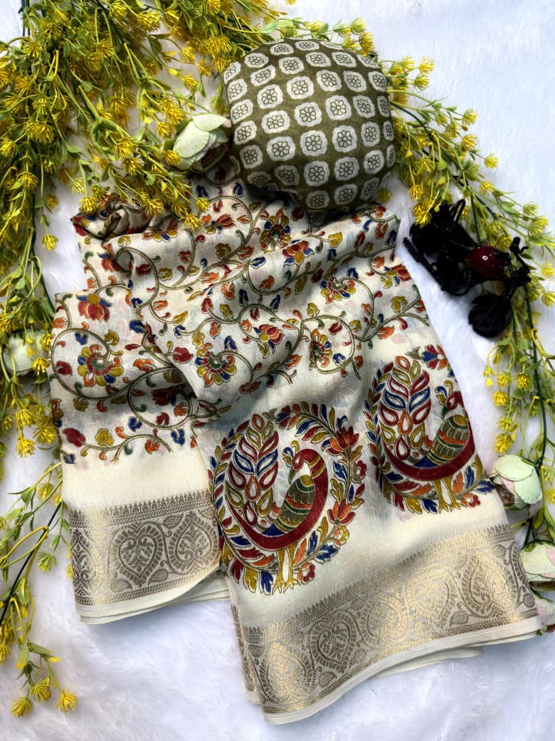 Ajrakh Jacquard Designer Saree
