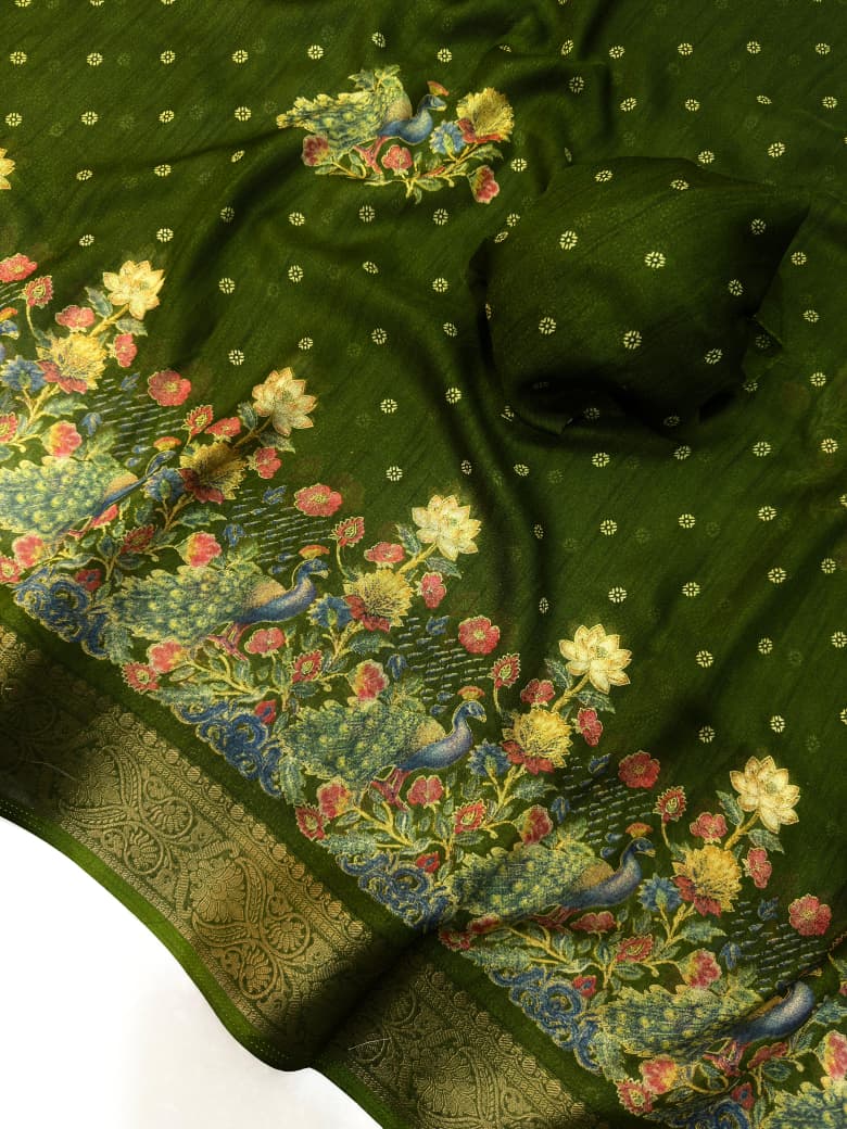 Soft Georgette Jacquard Designer Saree
