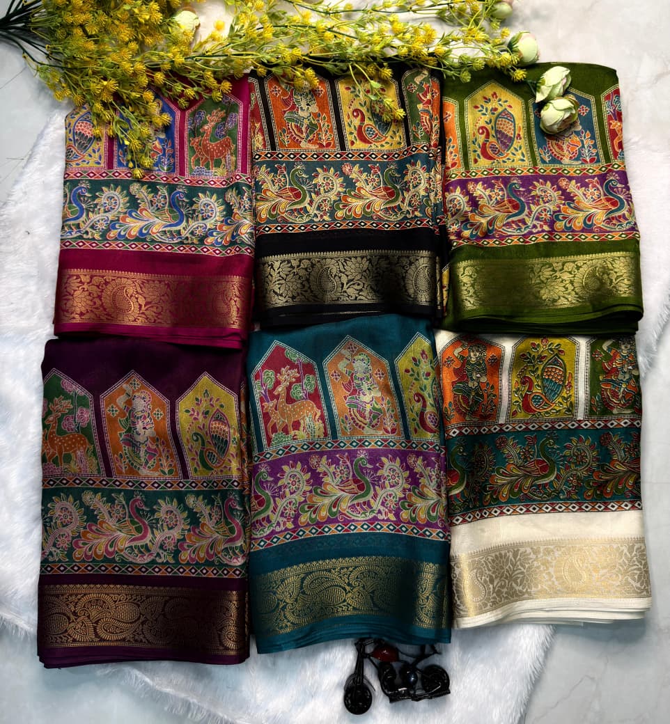 New Ajrakh Marshmellow Georgette Saree Collection
