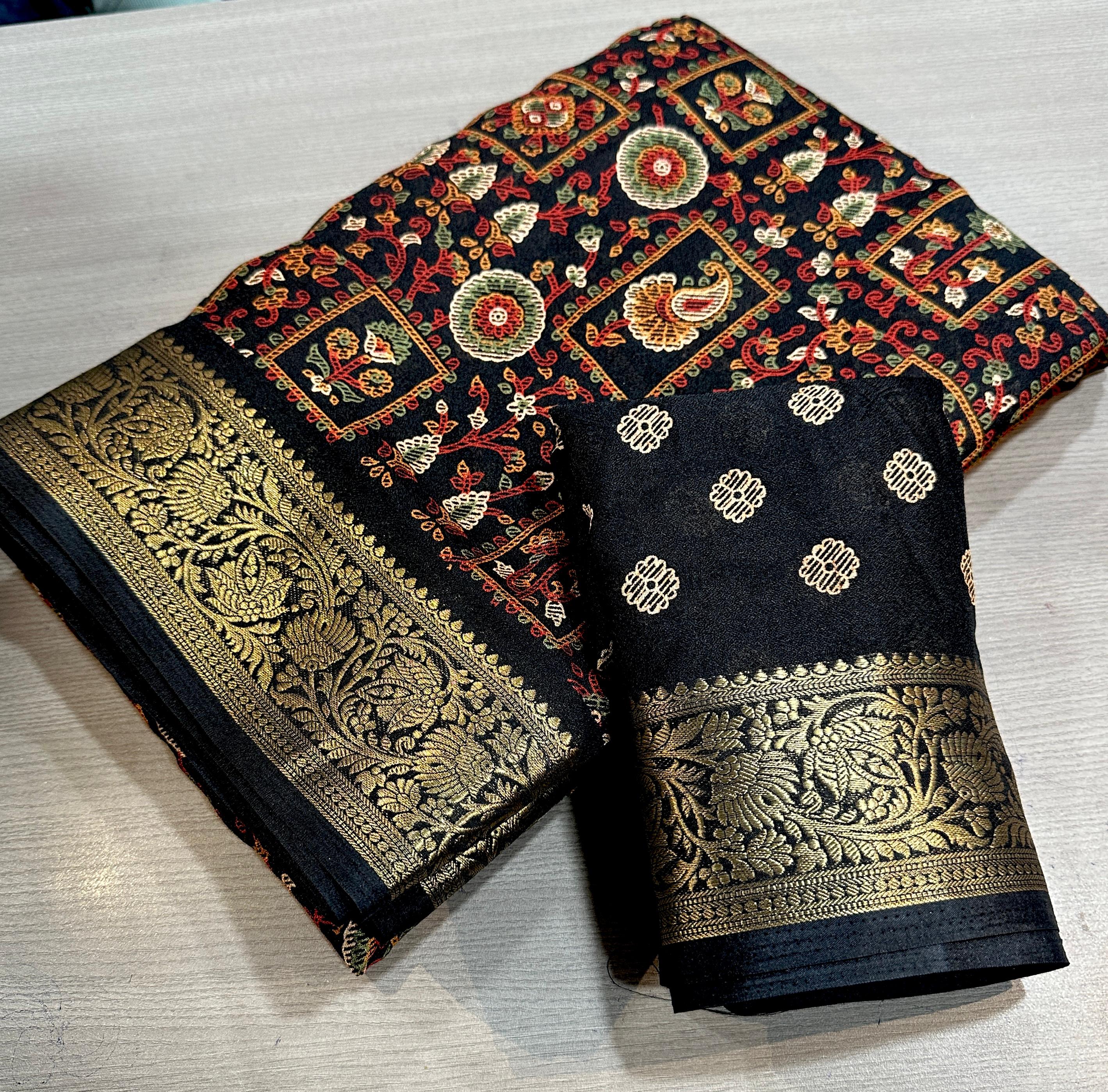 Heavy Marshmallow Blooming Color Bandhani Design Saree with Zari Weaving Border