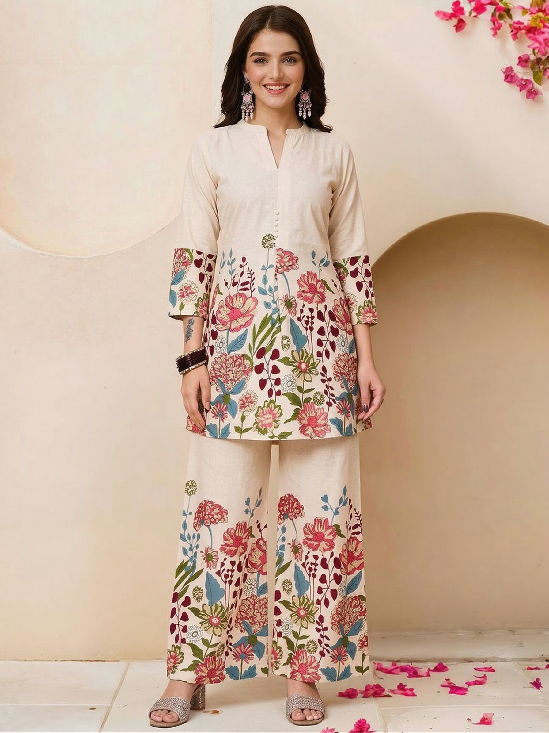 Khadi Cotton Kurti Pant Set – Comfortable Everyday Wear