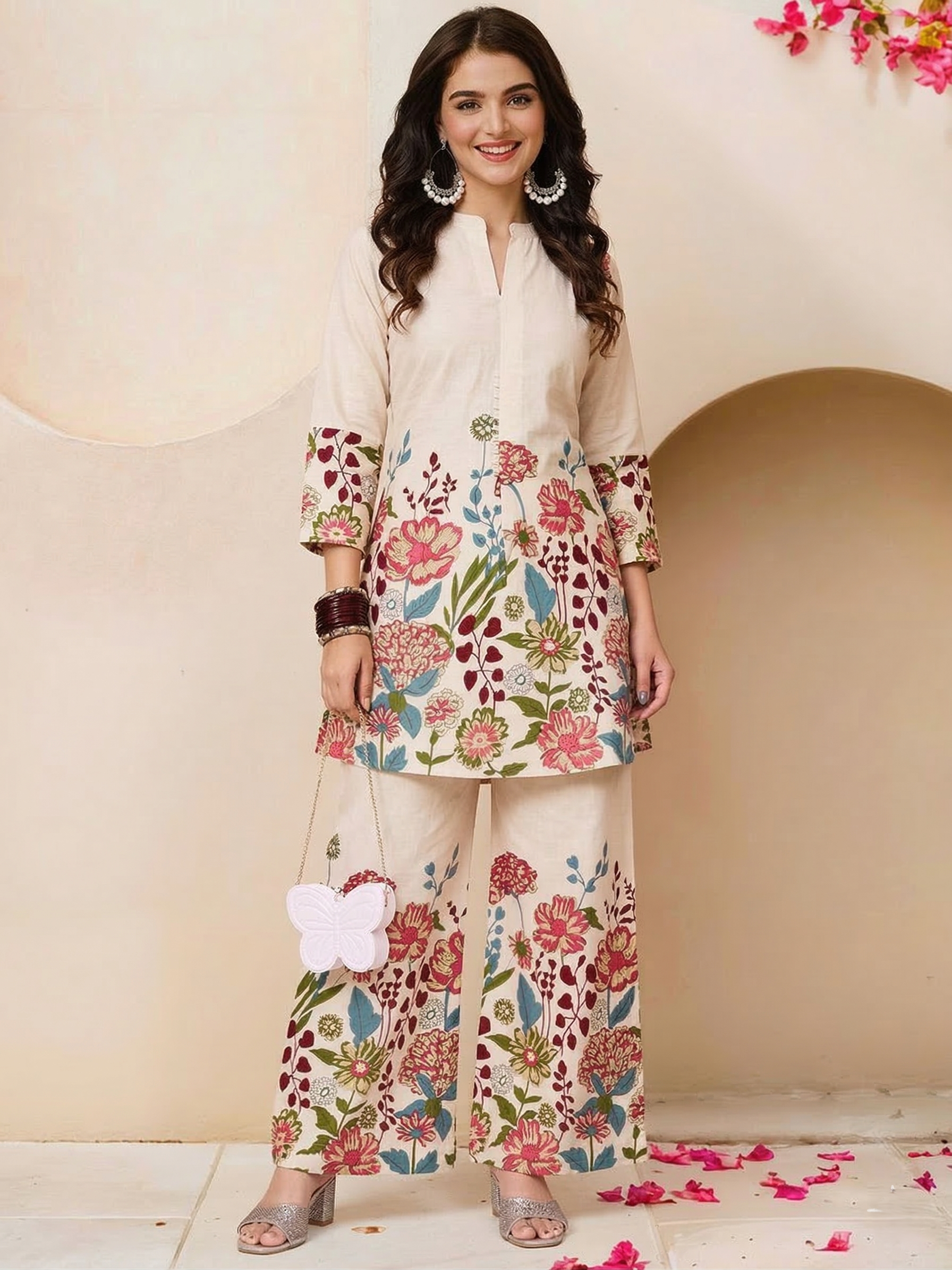Khadi Cotton Stylish Kurti Pant Set