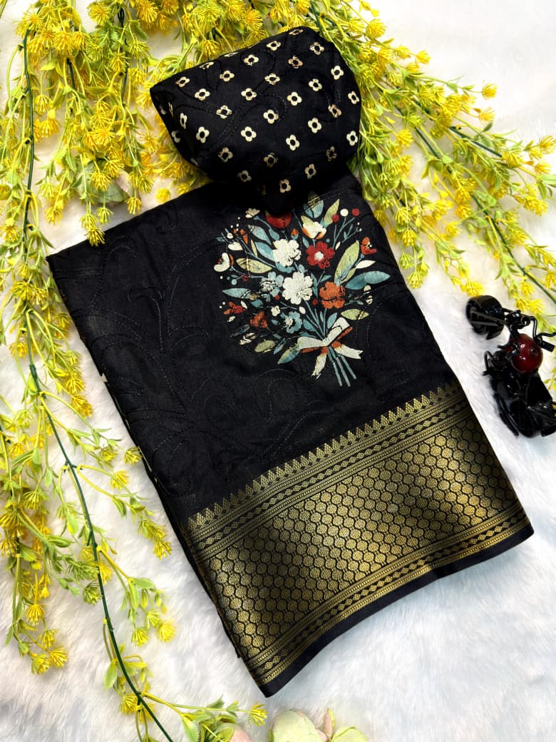 Premium Dola Silk Embroidery Saree Collection