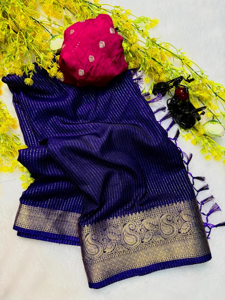 Violet Special Super Dola RECCO Zari Saree