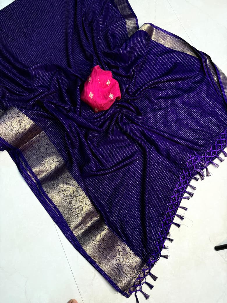 Violet Special Super Dola RECCO Zari Saree