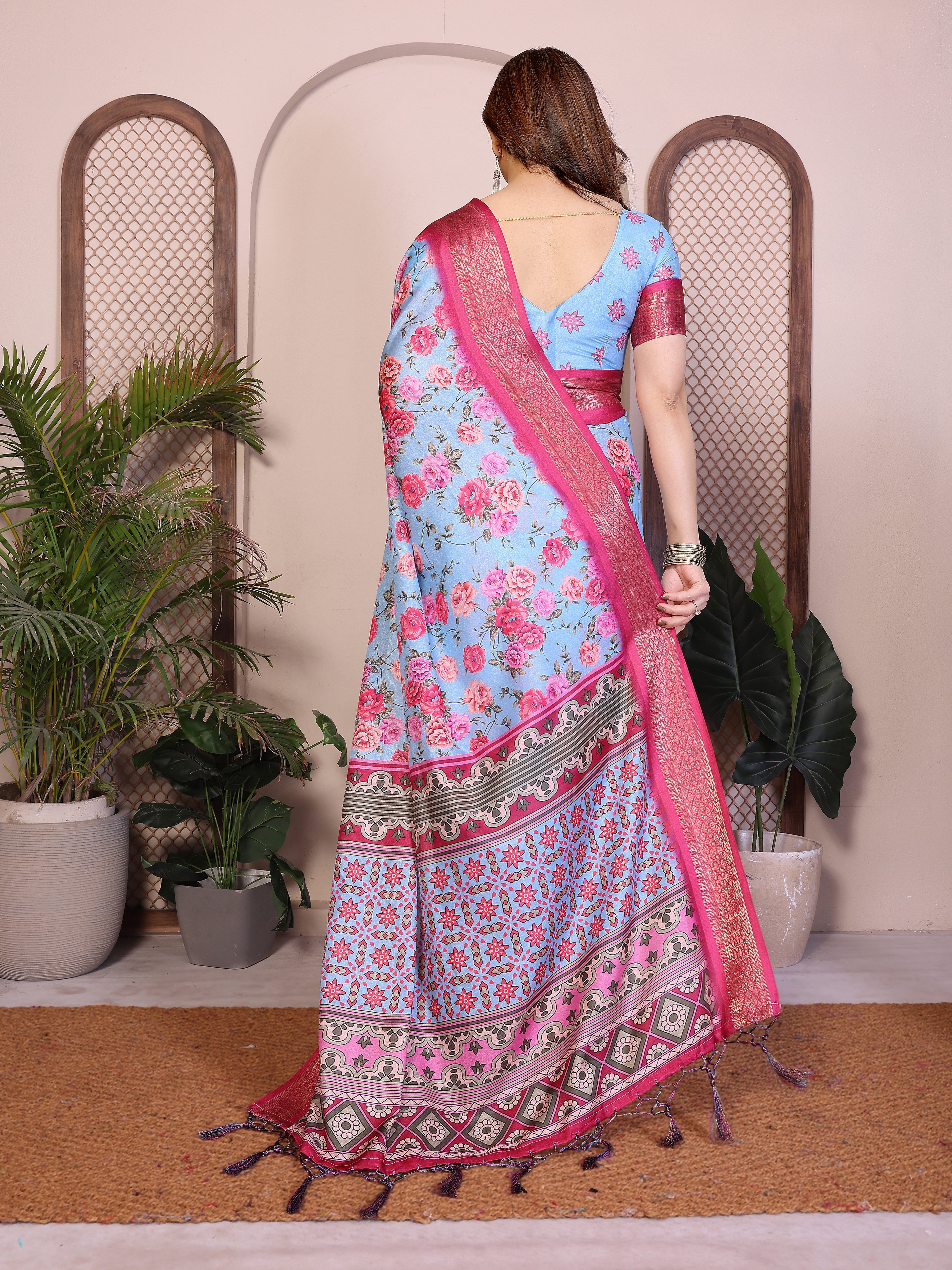 Heavy Rich Cotton Silk Digital Print Saree