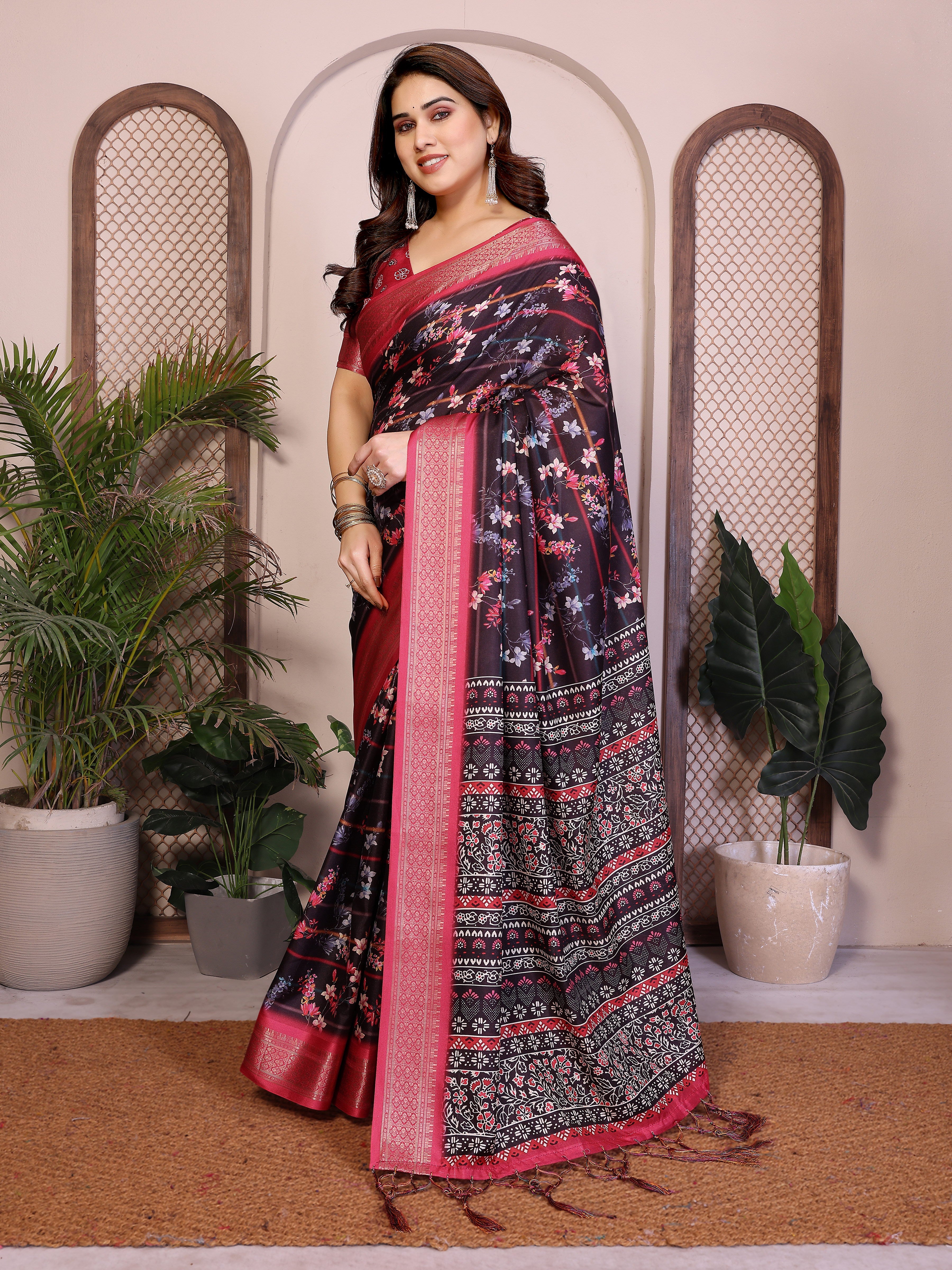 Heavy Rich Cotton Silk Digital Print Saree