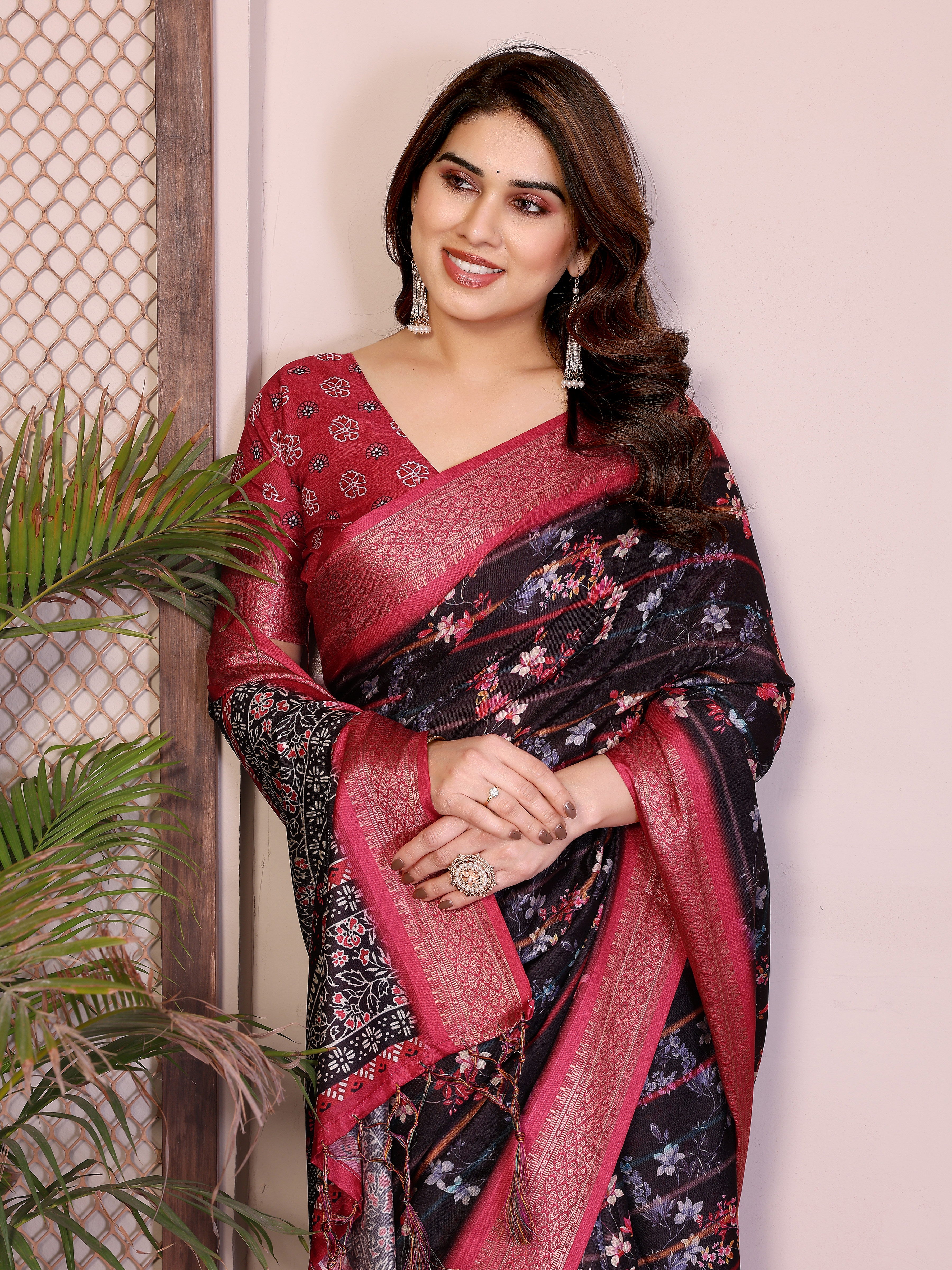 Heavy Rich Cotton Silk Digital Print Saree