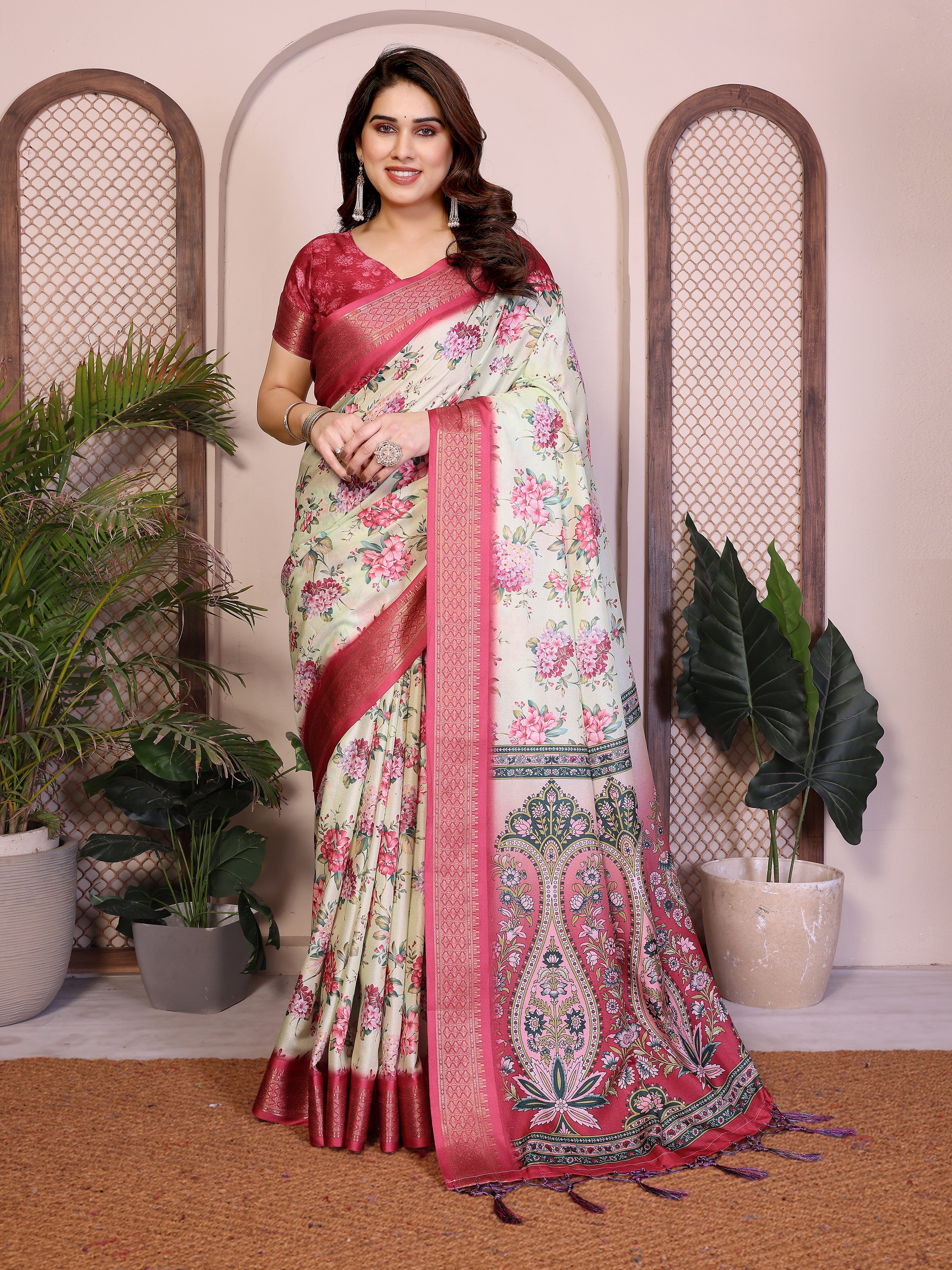 Heavy Rich Cotton Silk Digital Print Saree