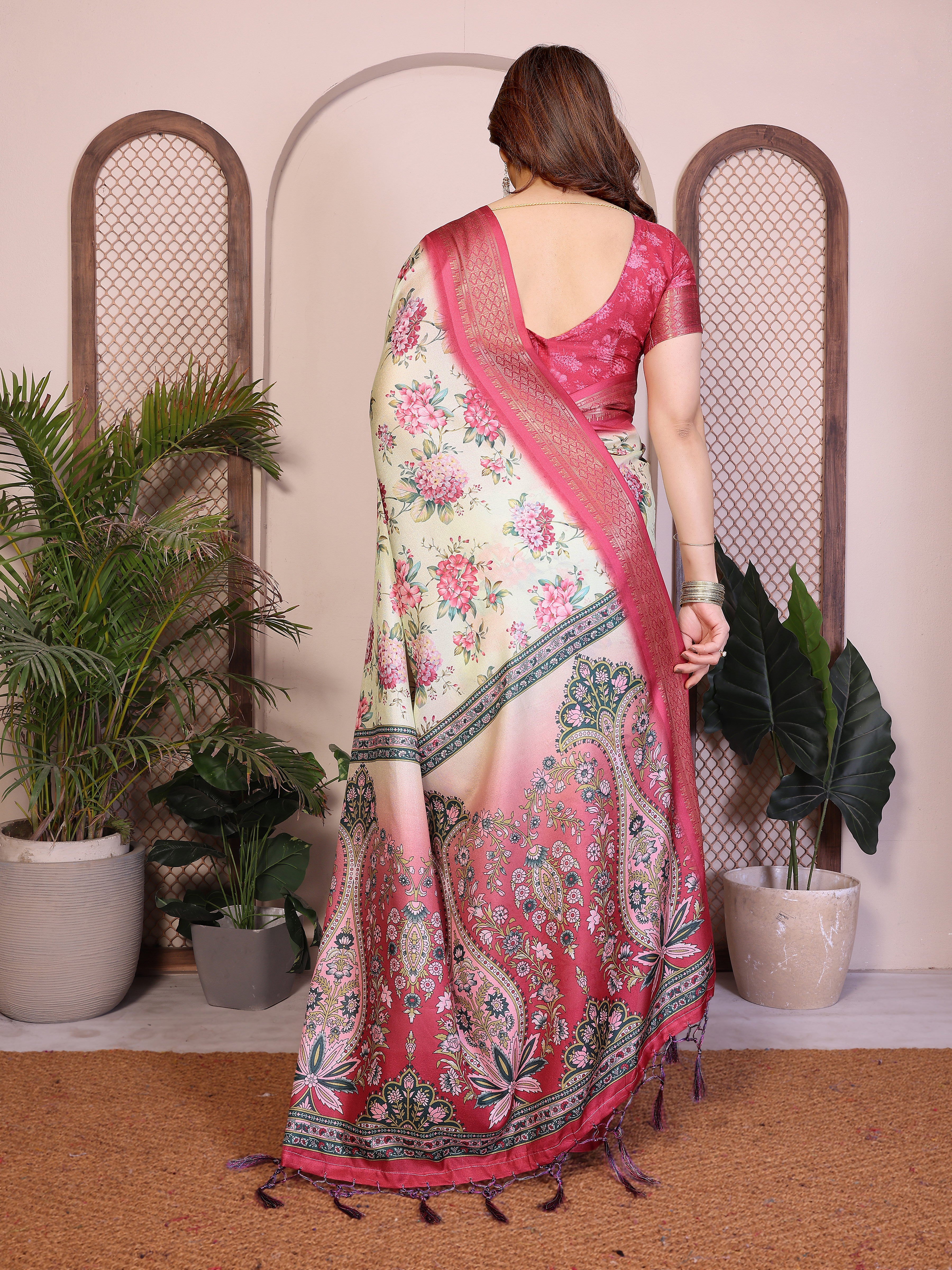 Heavy Rich Cotton Silk Digital Print Saree