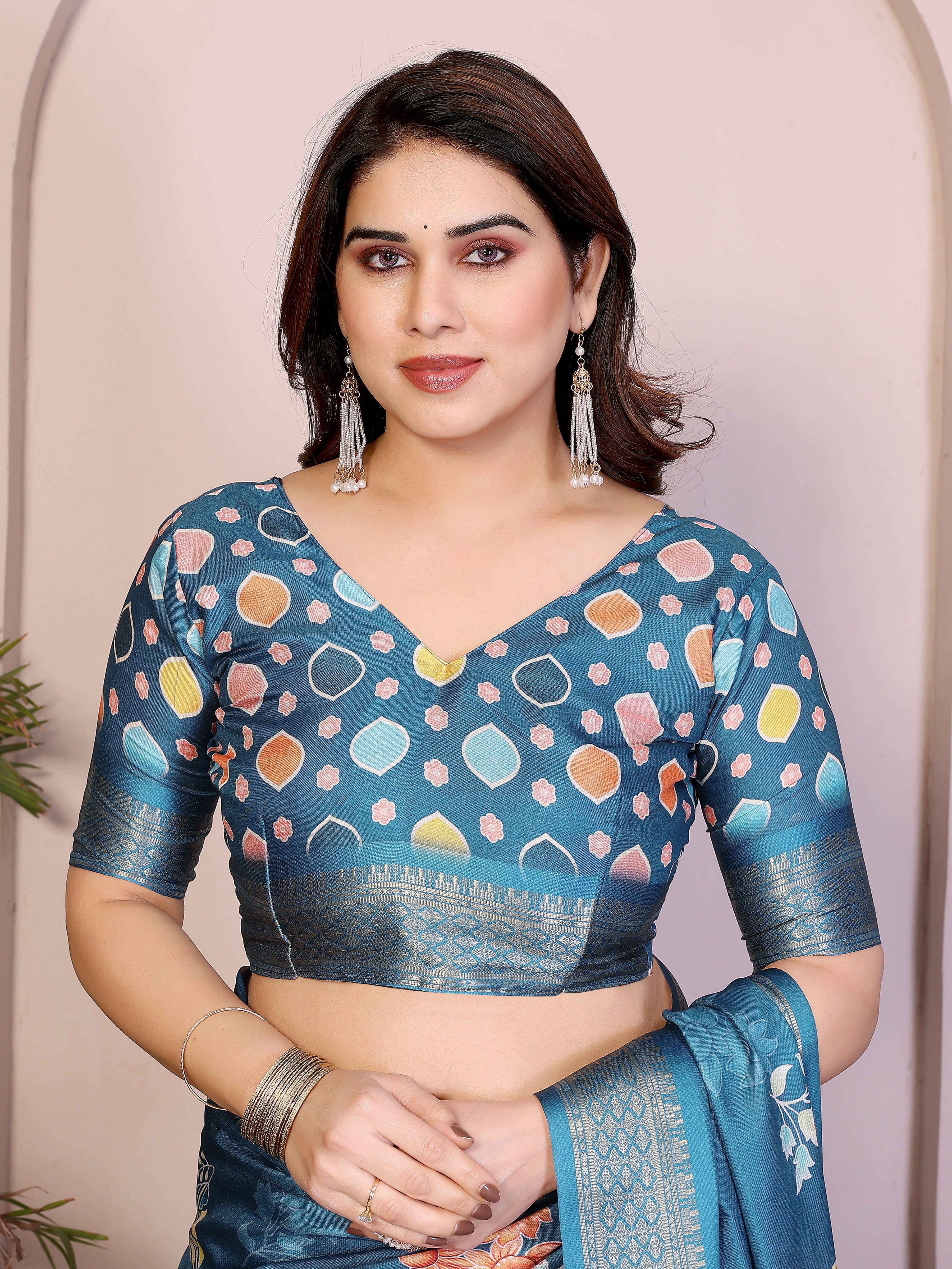 Heavy Rich Cotton Silk Digital Print Saree
