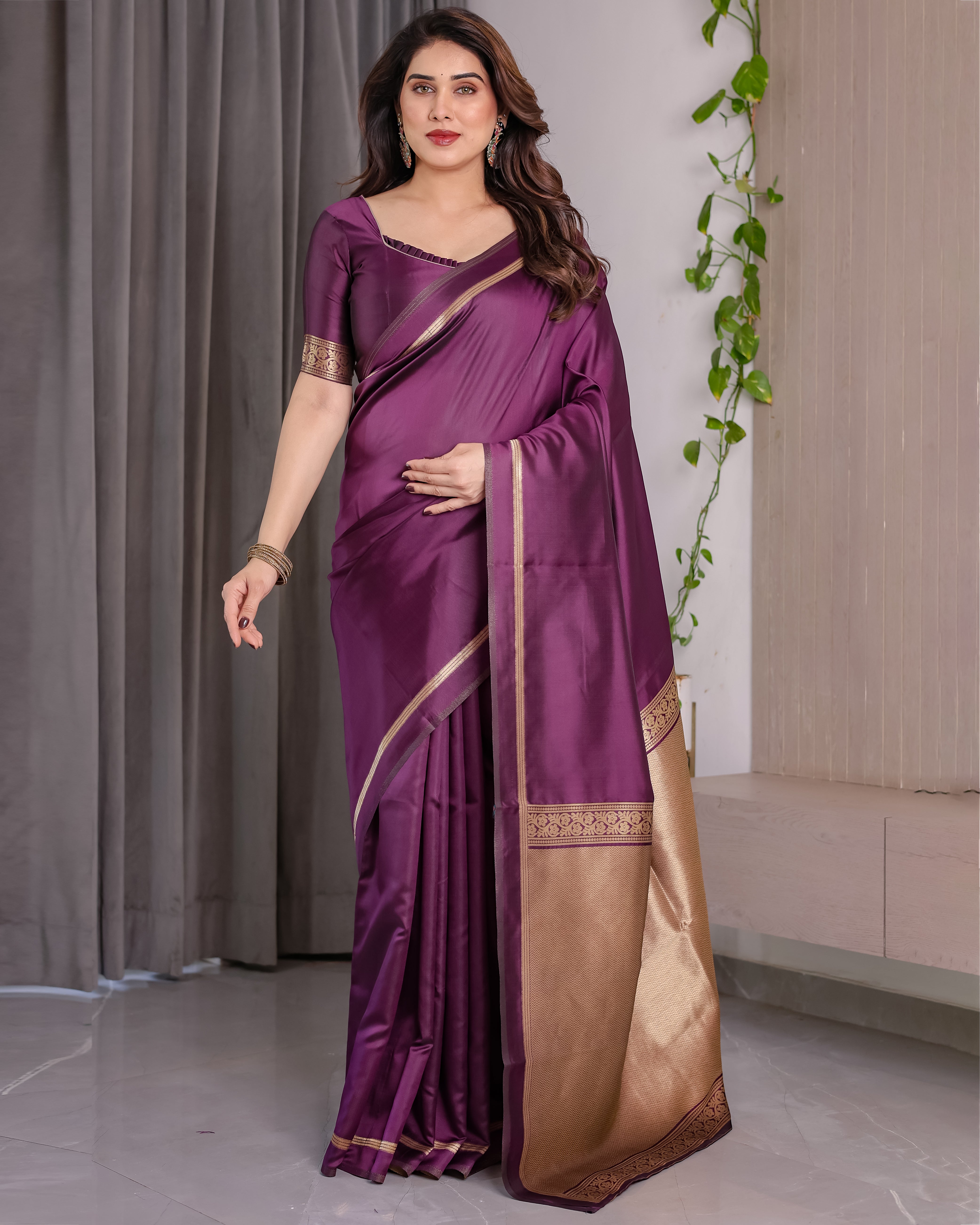 Soft Lichi Silk Zari Woven Festive Saree – Royal Colour Collection