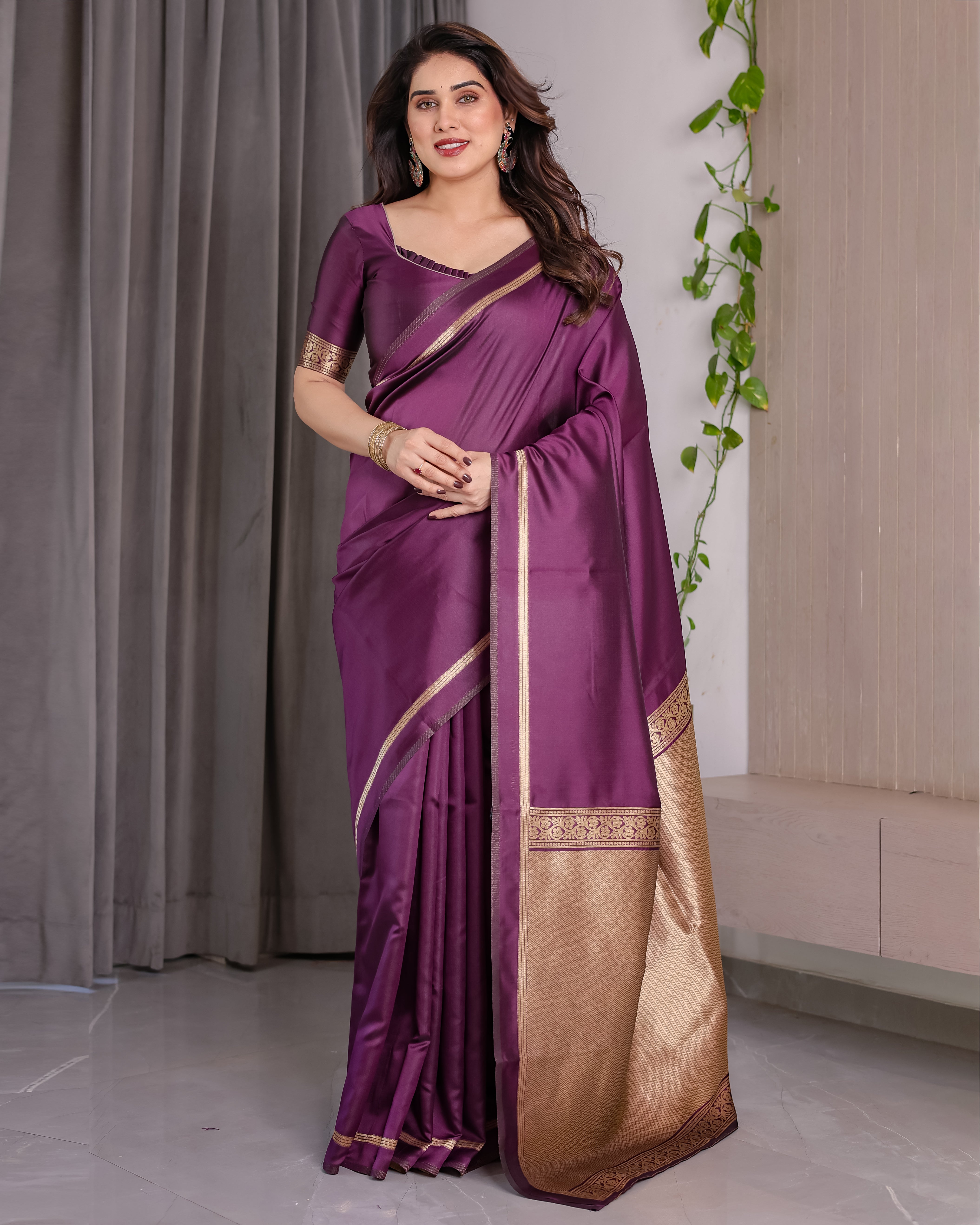 Soft Lichi Silk Zari Woven Festive Saree – Royal Colour Collection