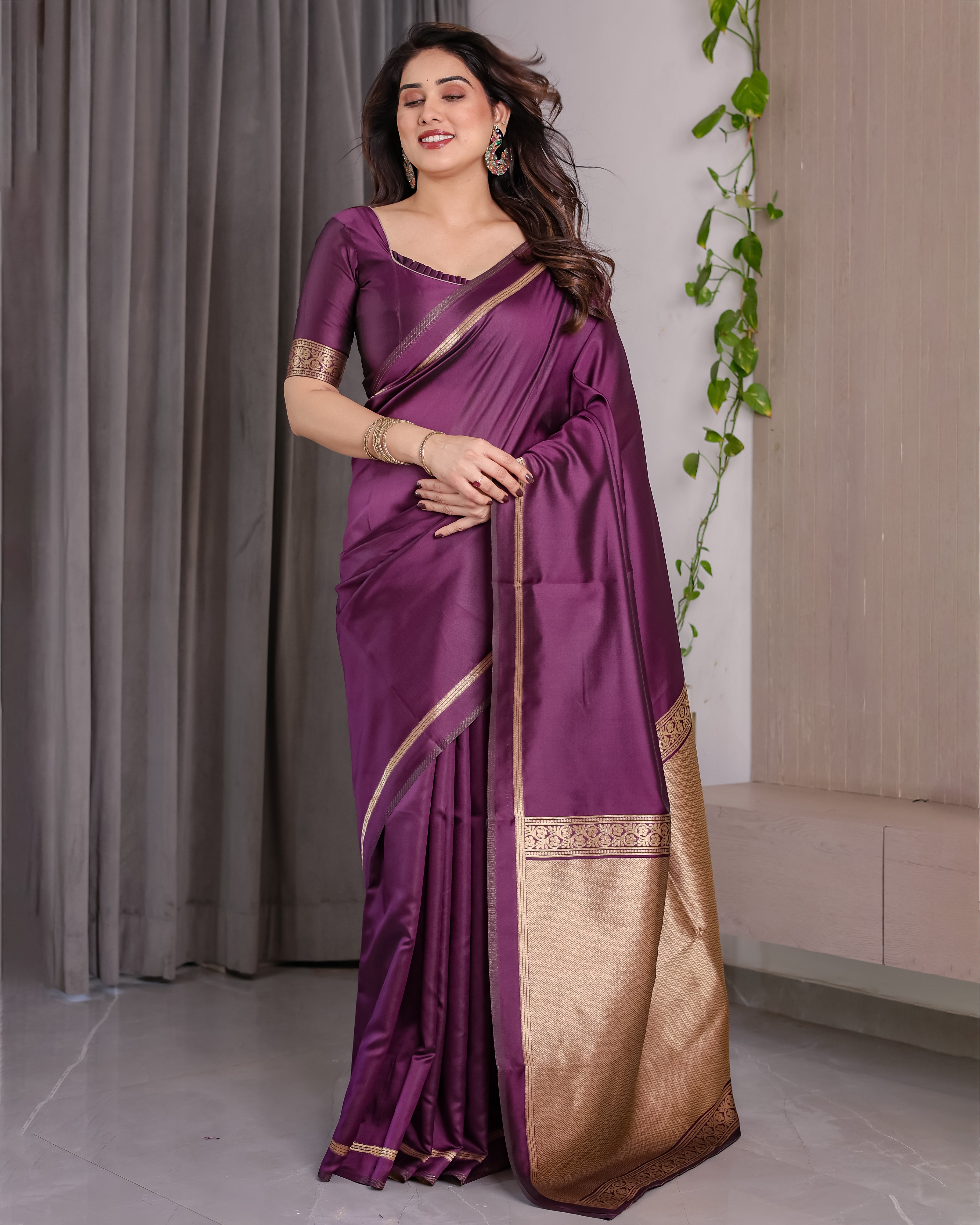Soft Lichi Silk Zari Woven Festive Saree – Royal Colour Collection