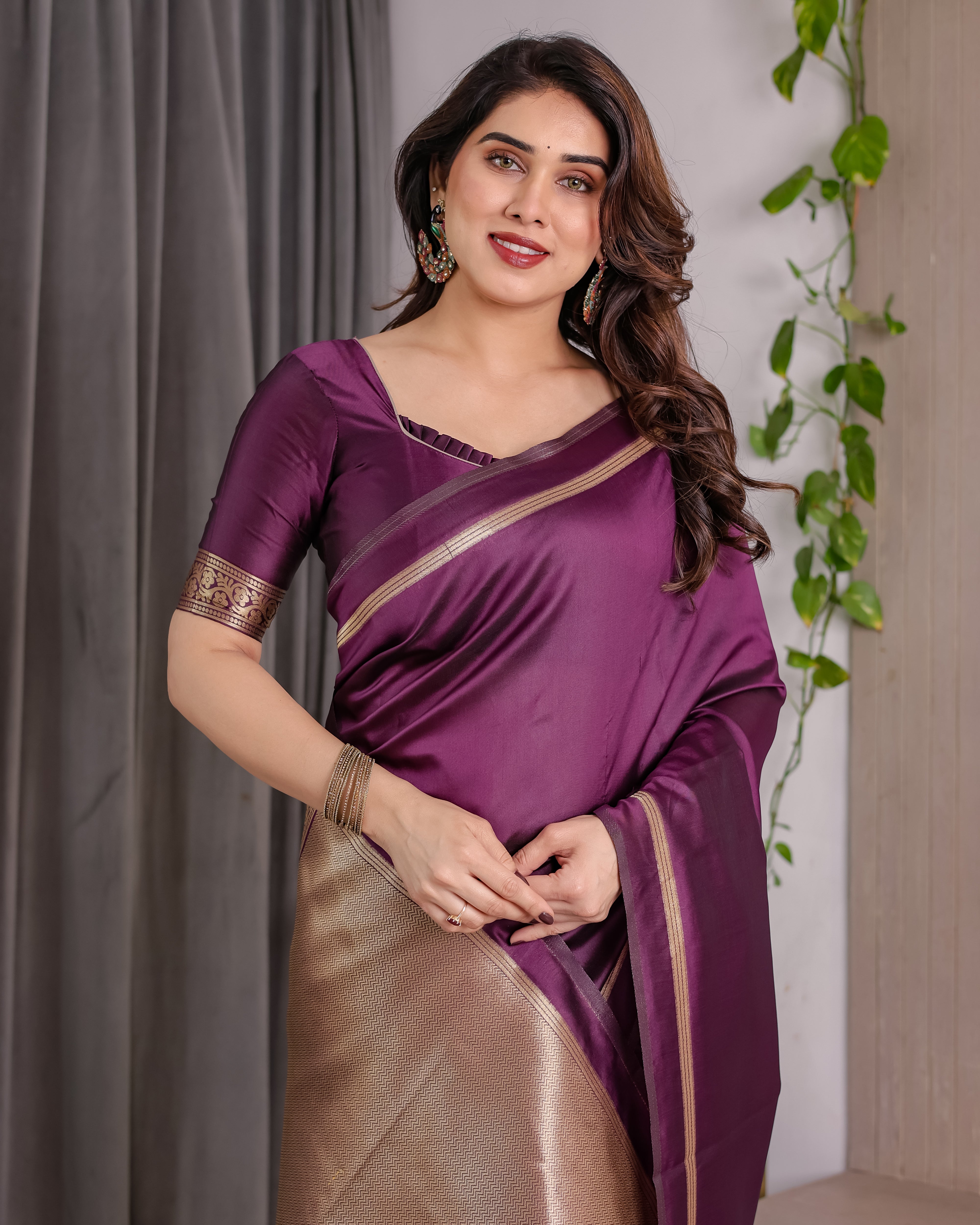 Soft Lichi Silk Zari Woven Festive Saree – Royal Colour Collection