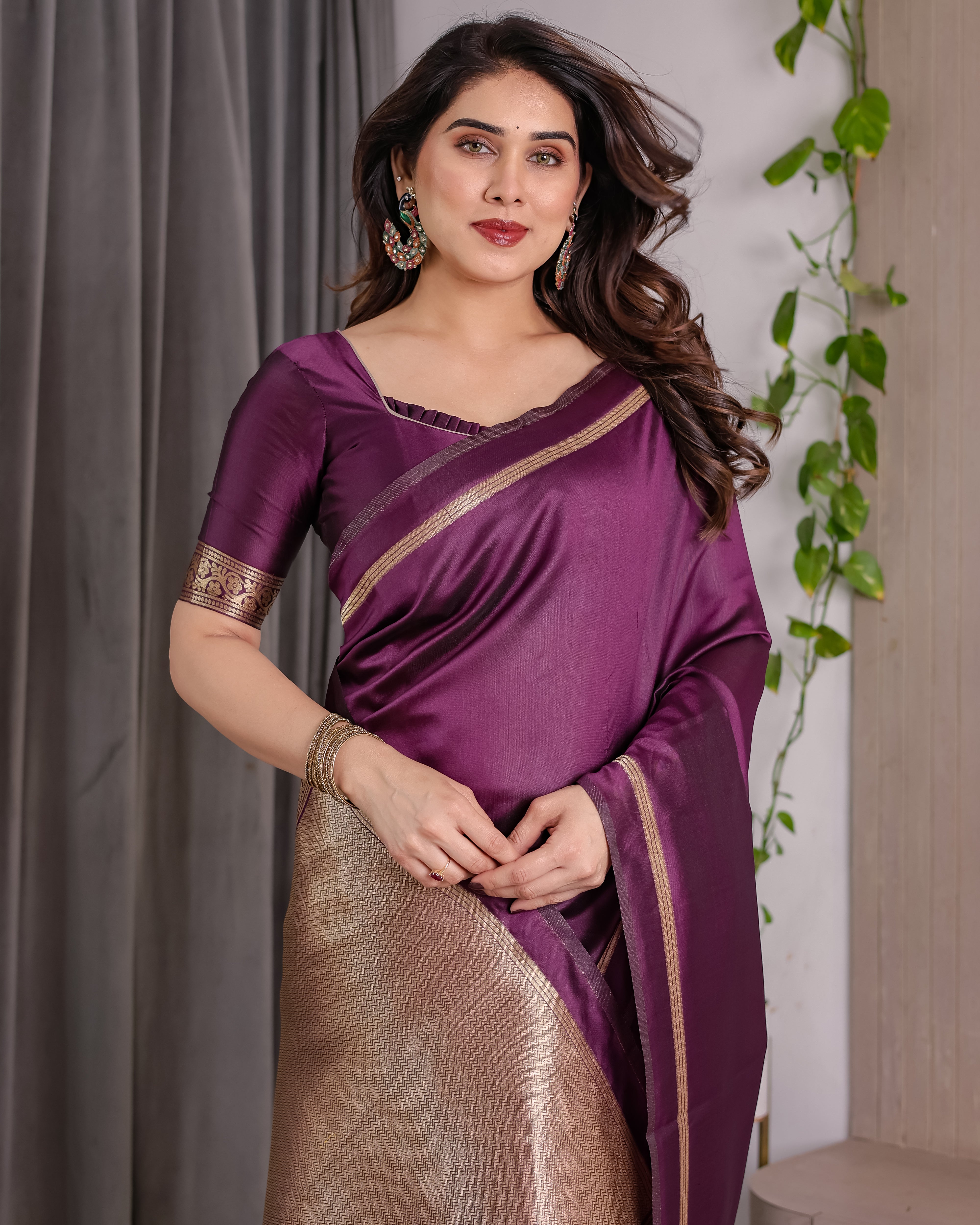 Soft Lichi Silk Zari Woven Festive Saree – Royal Colour Collection