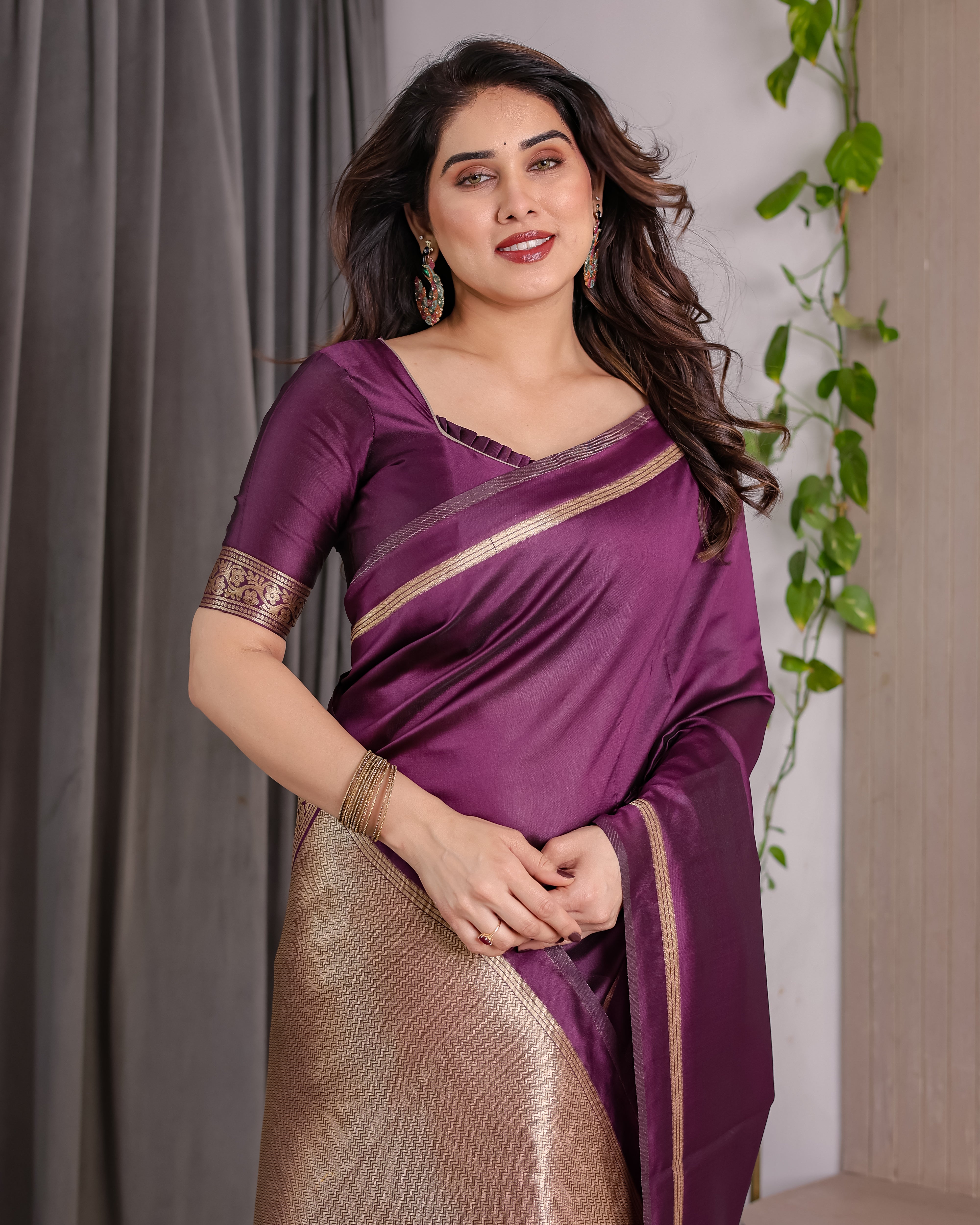 Soft Lichi Silk Zari Woven Festive Saree – Royal Colour Collection