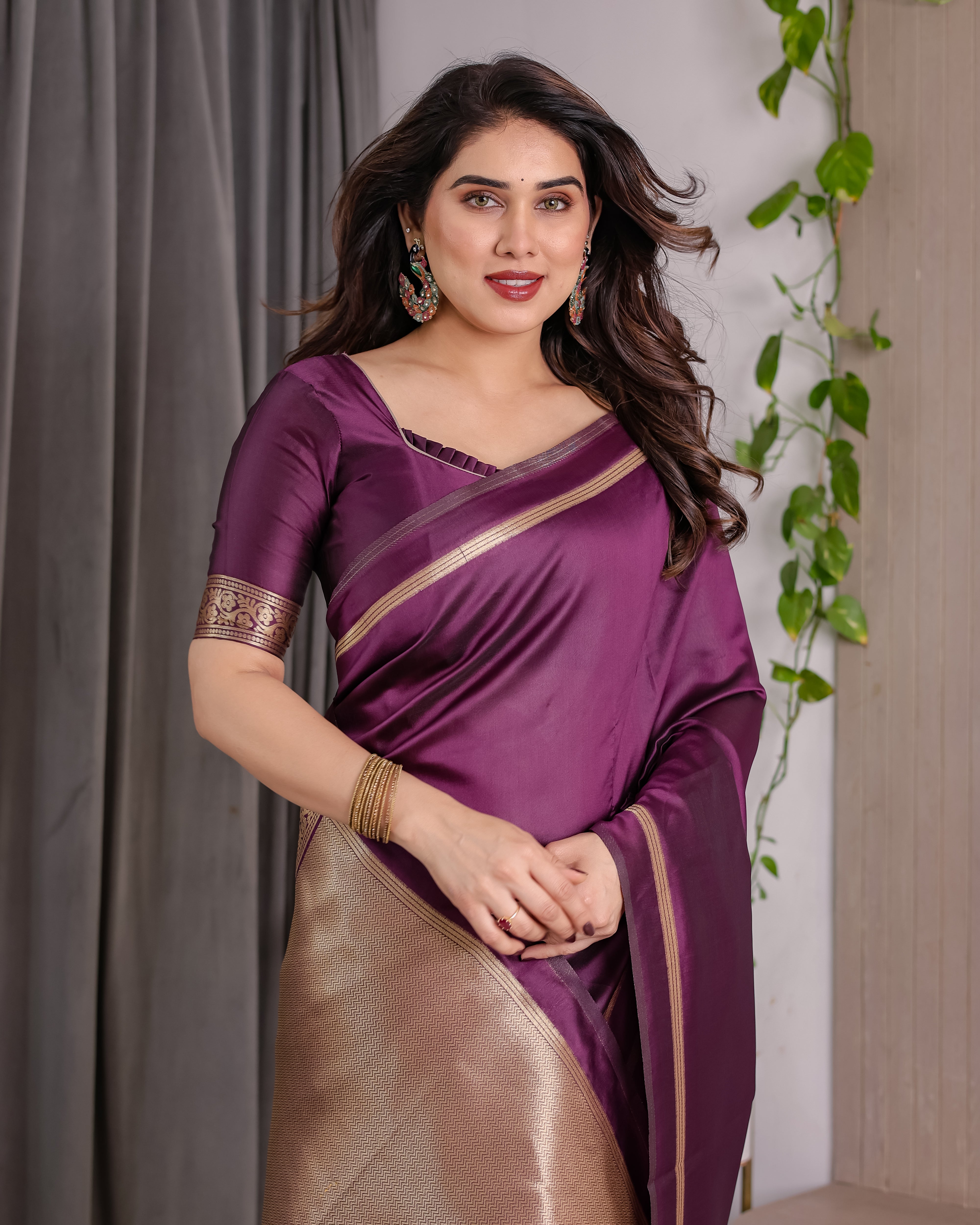 Soft Lichi Silk Zari Woven Festive Saree – Royal Colour Collection
