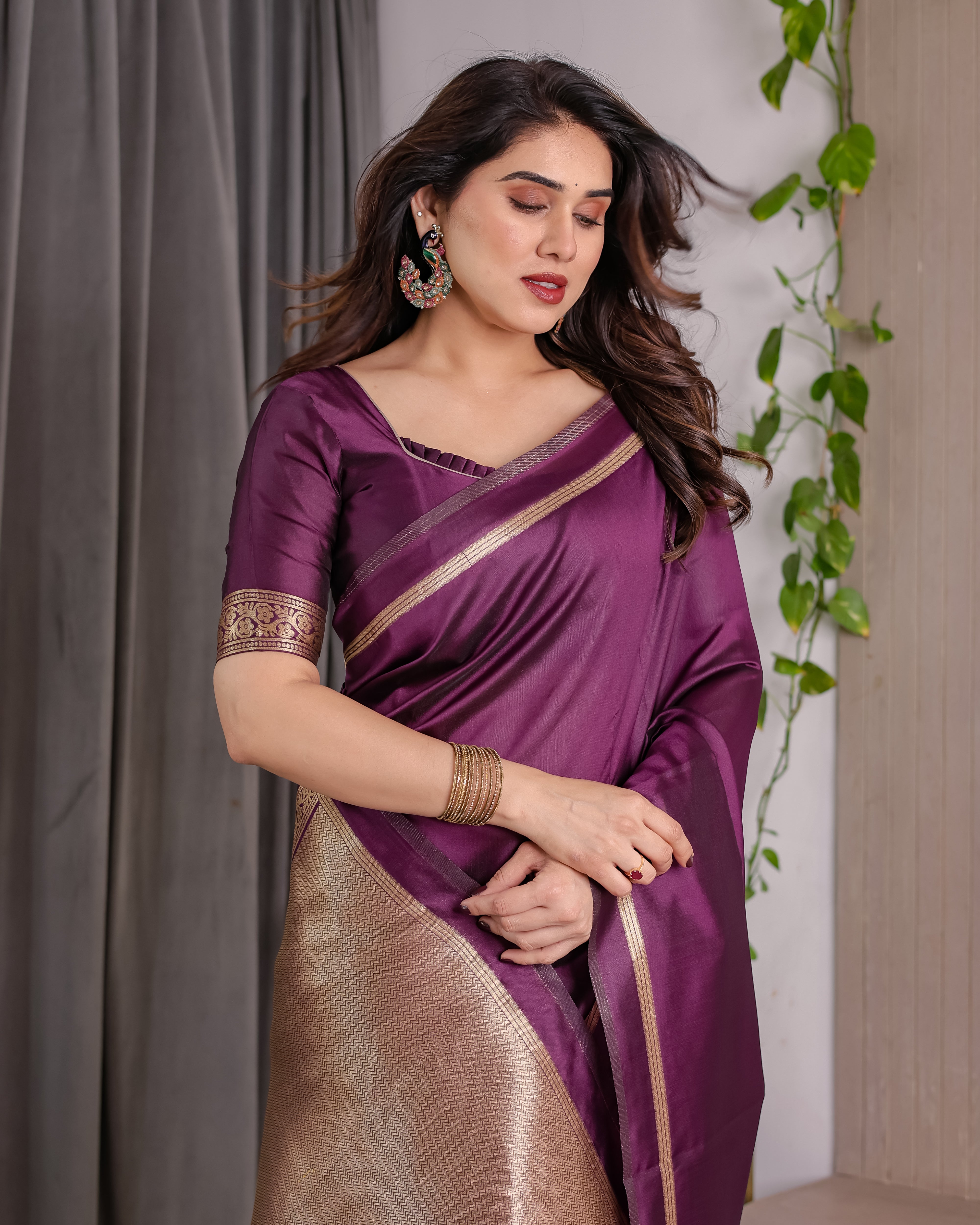 Soft Lichi Silk Zari Woven Festive Saree – Royal Colour Collection