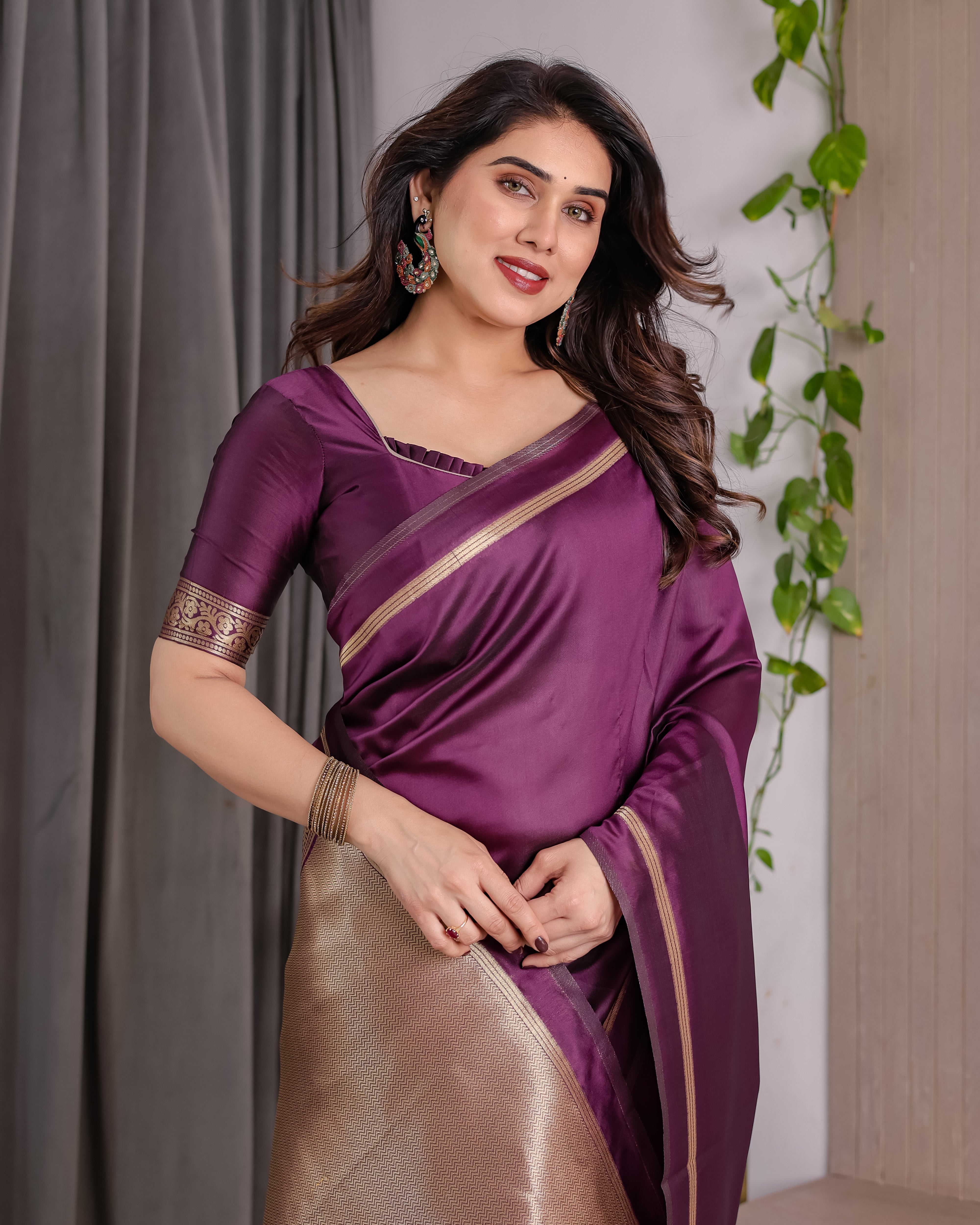 Soft Lichi Silk Zari Woven Festive Saree – Royal Colour Collection