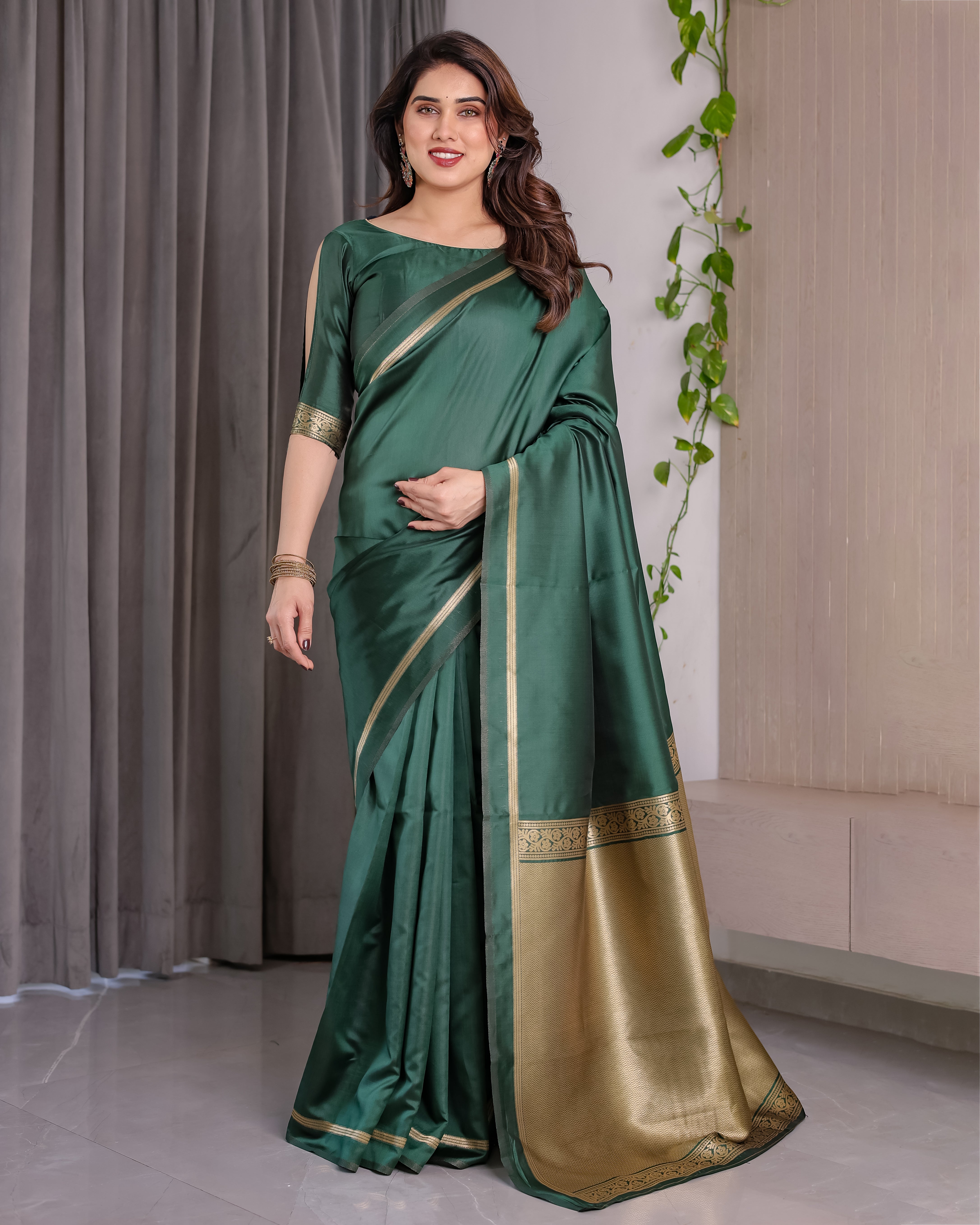 Soft Lichi Silk Zari Woven Festive Saree