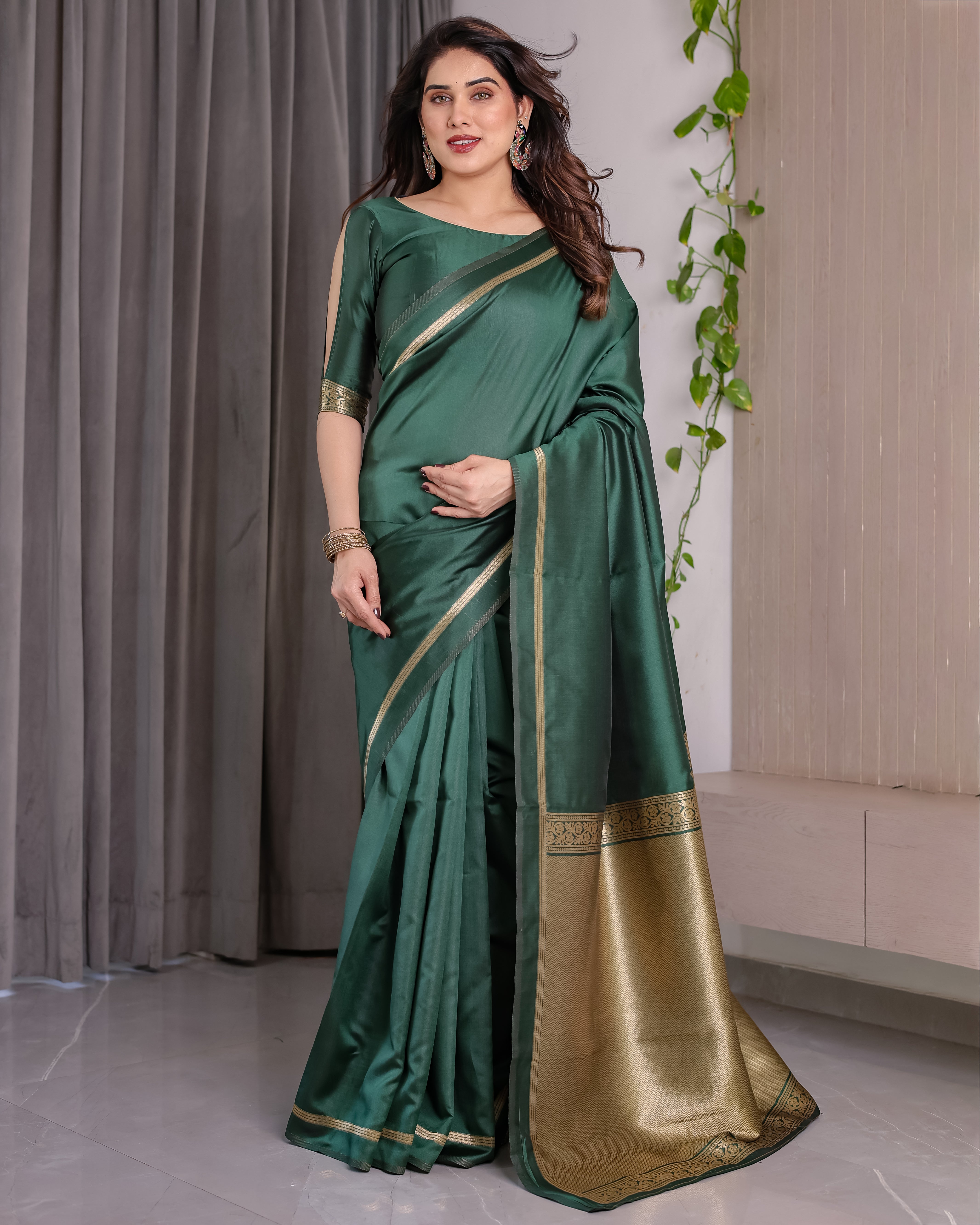 Soft Lichi Silk Zari Woven Festive Saree