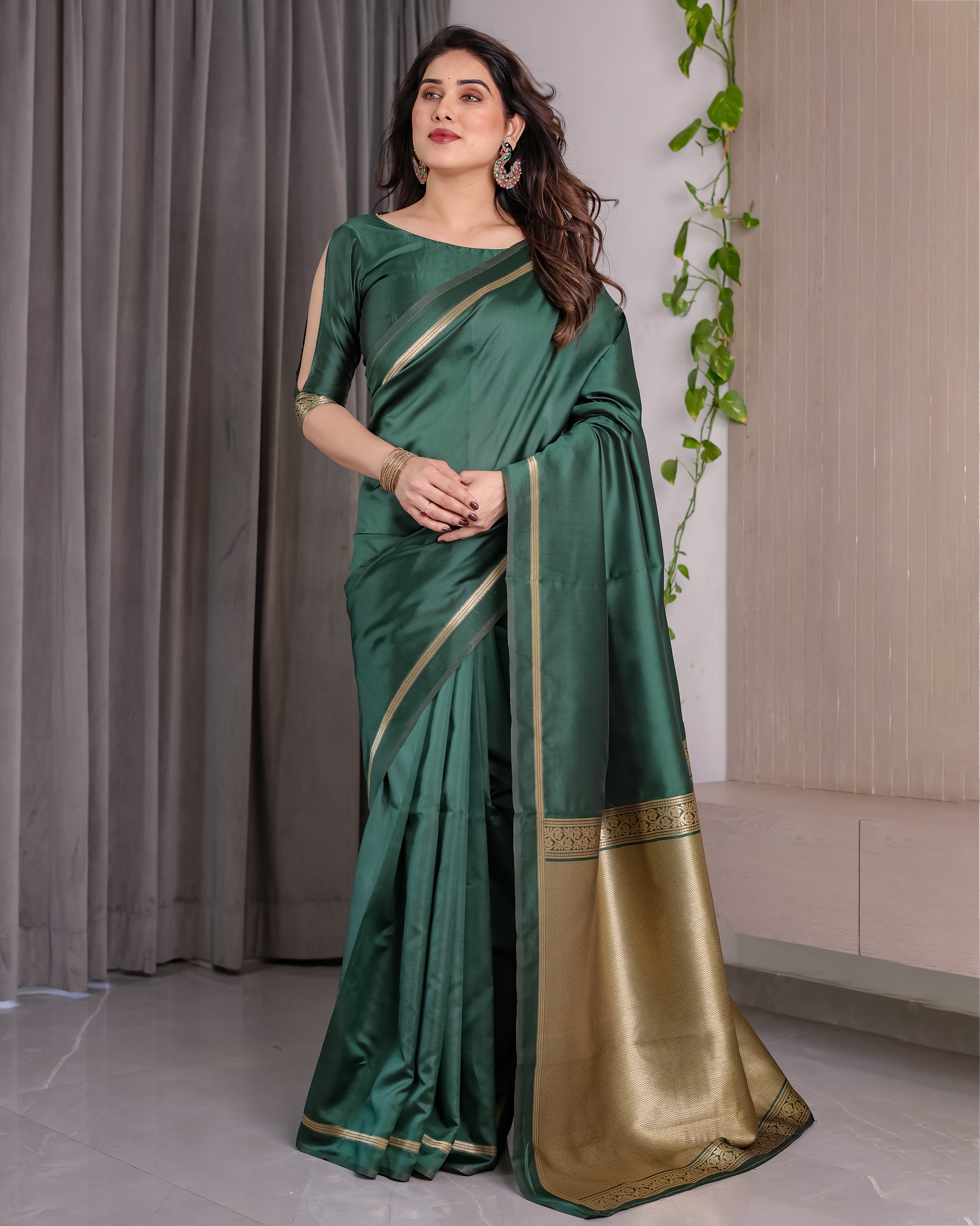 Soft Lichi Silk Zari Woven Festive Saree