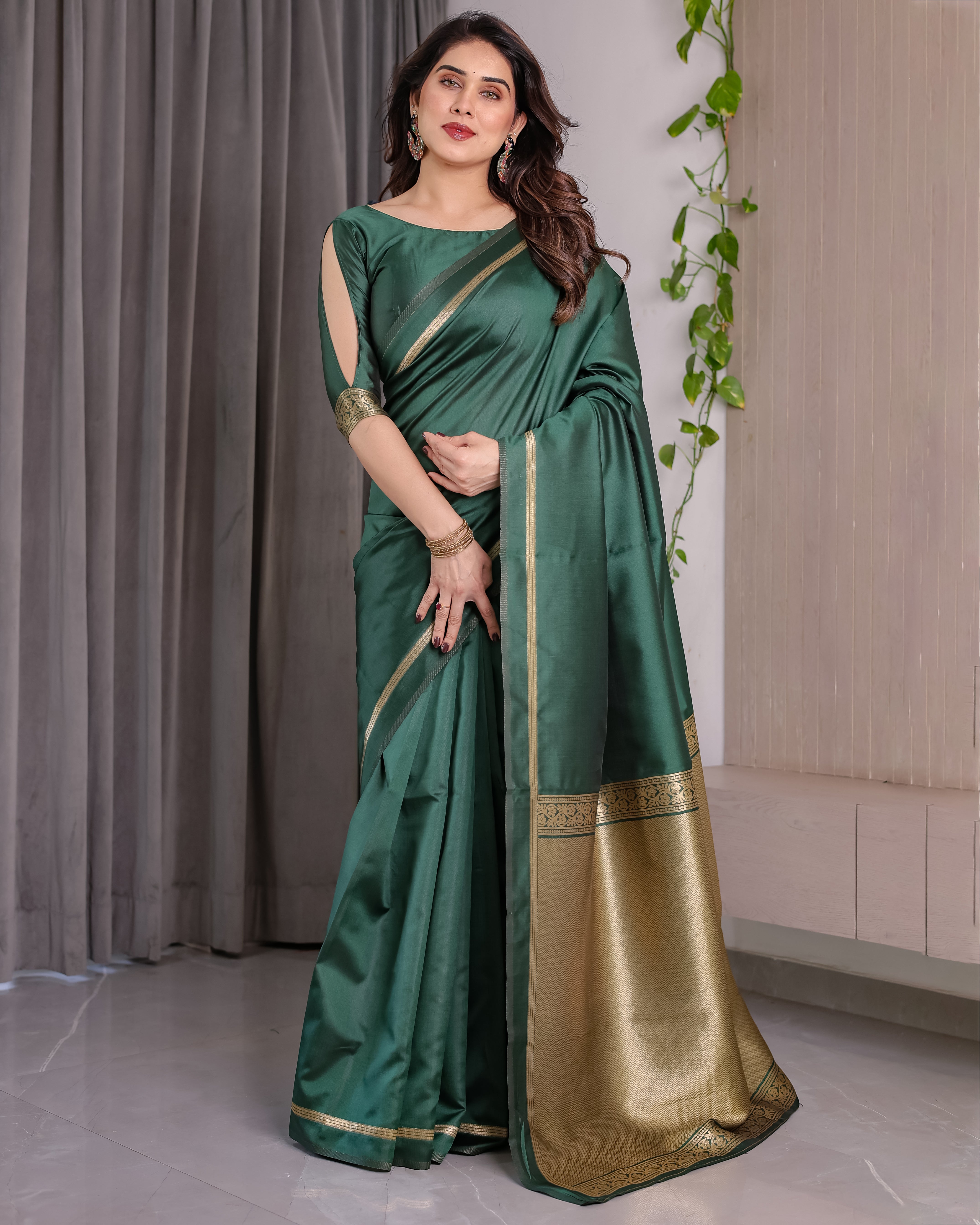 Soft Lichi Silk Zari Woven Festive Saree