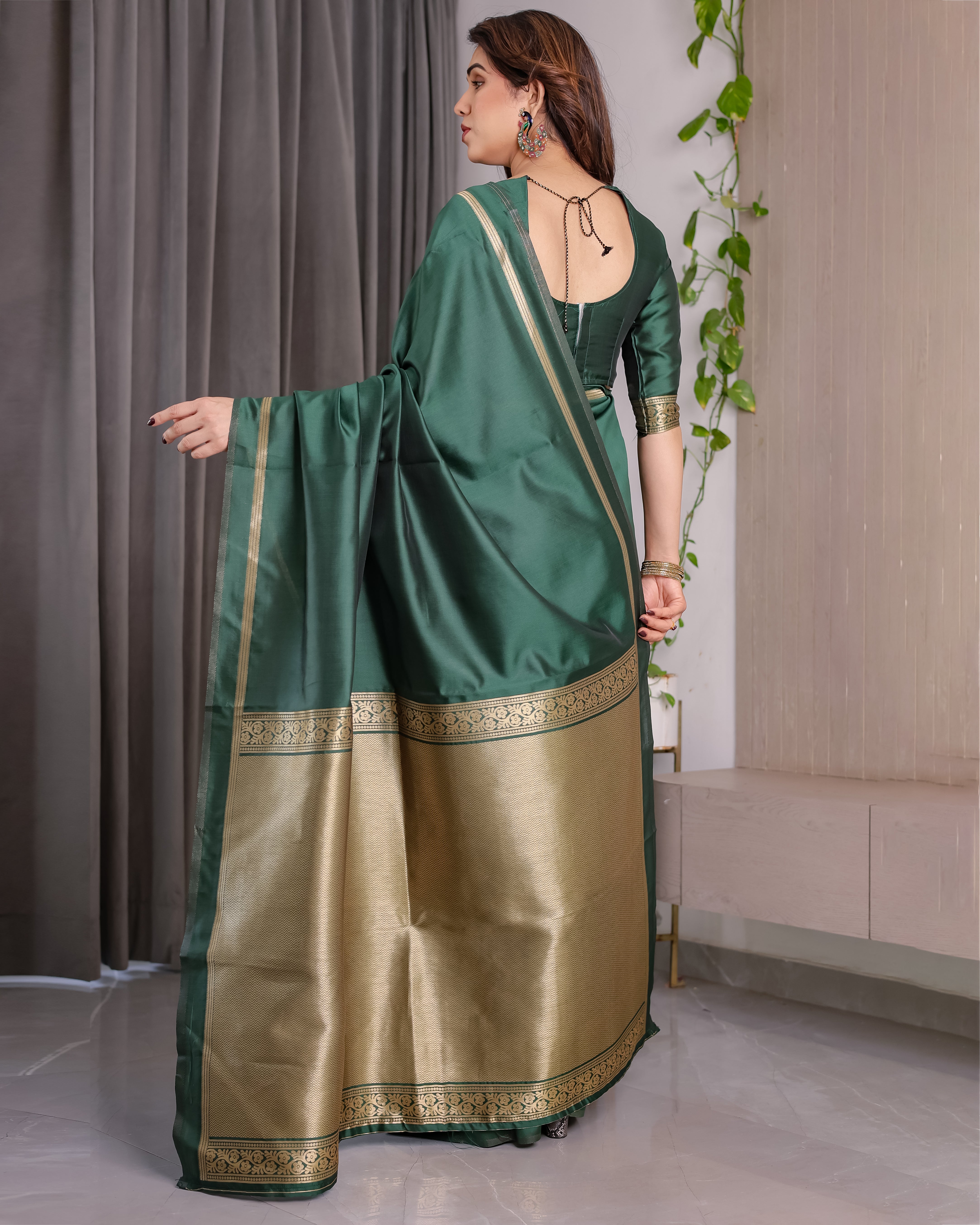Soft Lichi Silk Zari Woven Festive Saree
