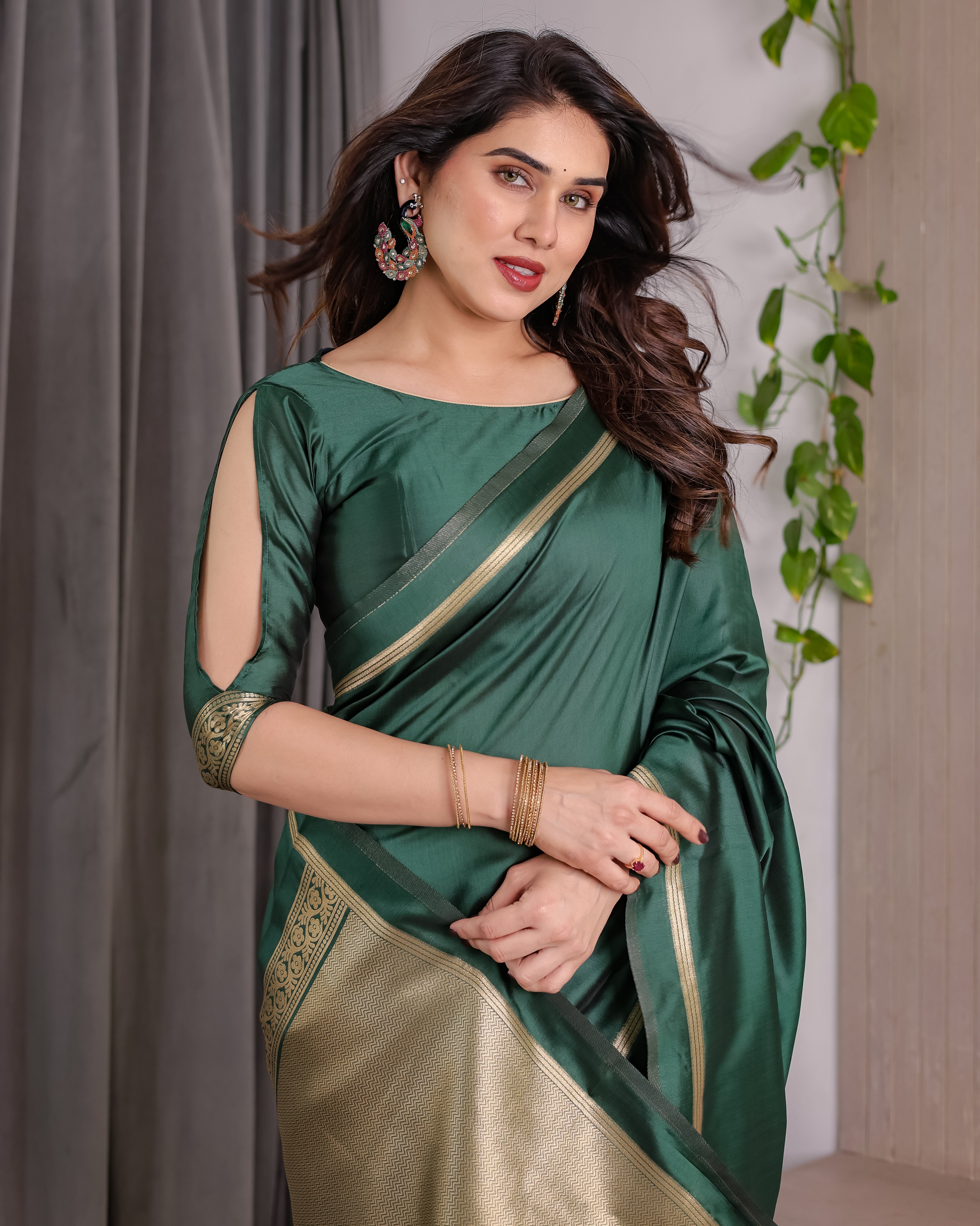 Soft Lichi Silk Zari Woven Festive Saree