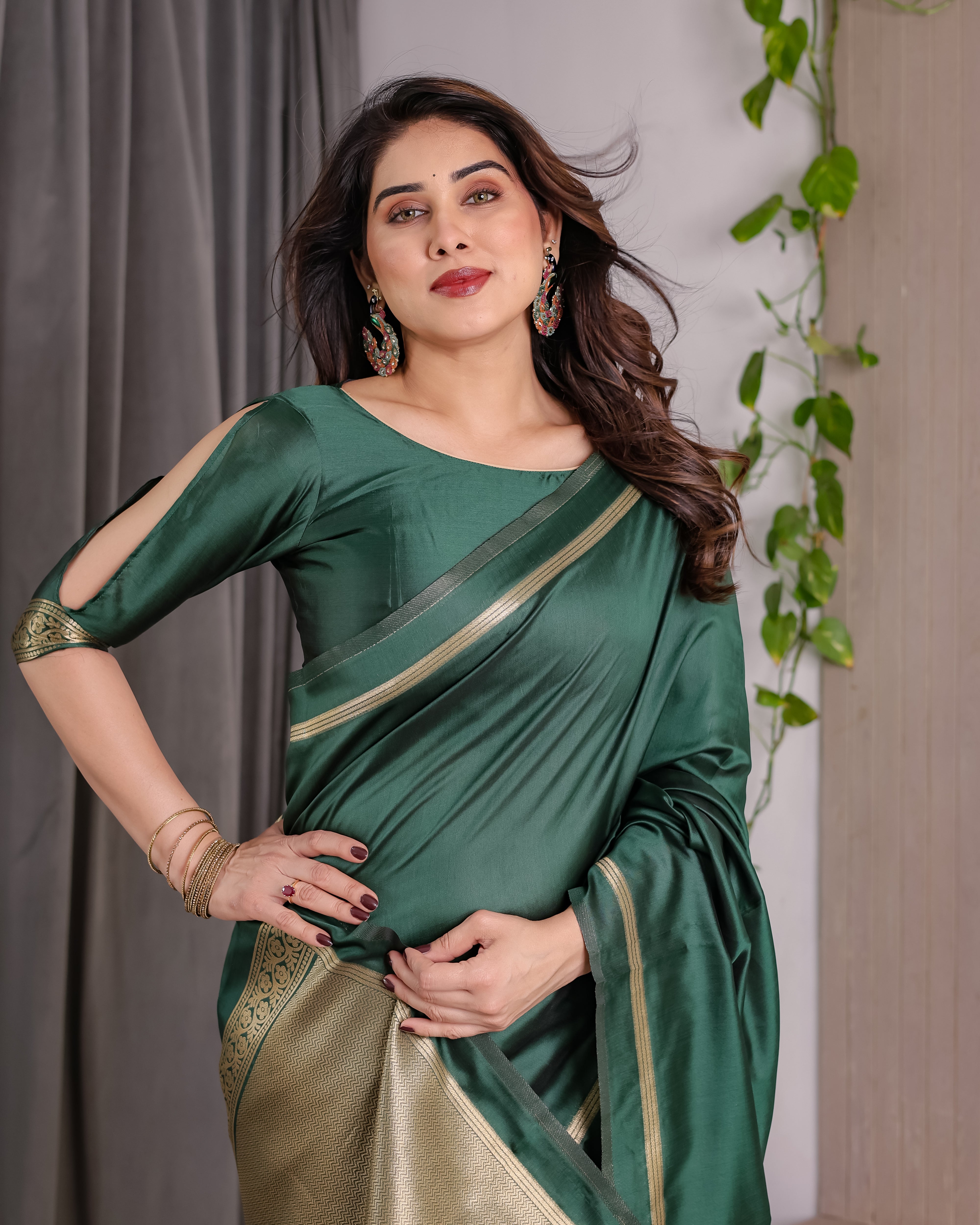 Soft Lichi Silk Zari Woven Festive Saree