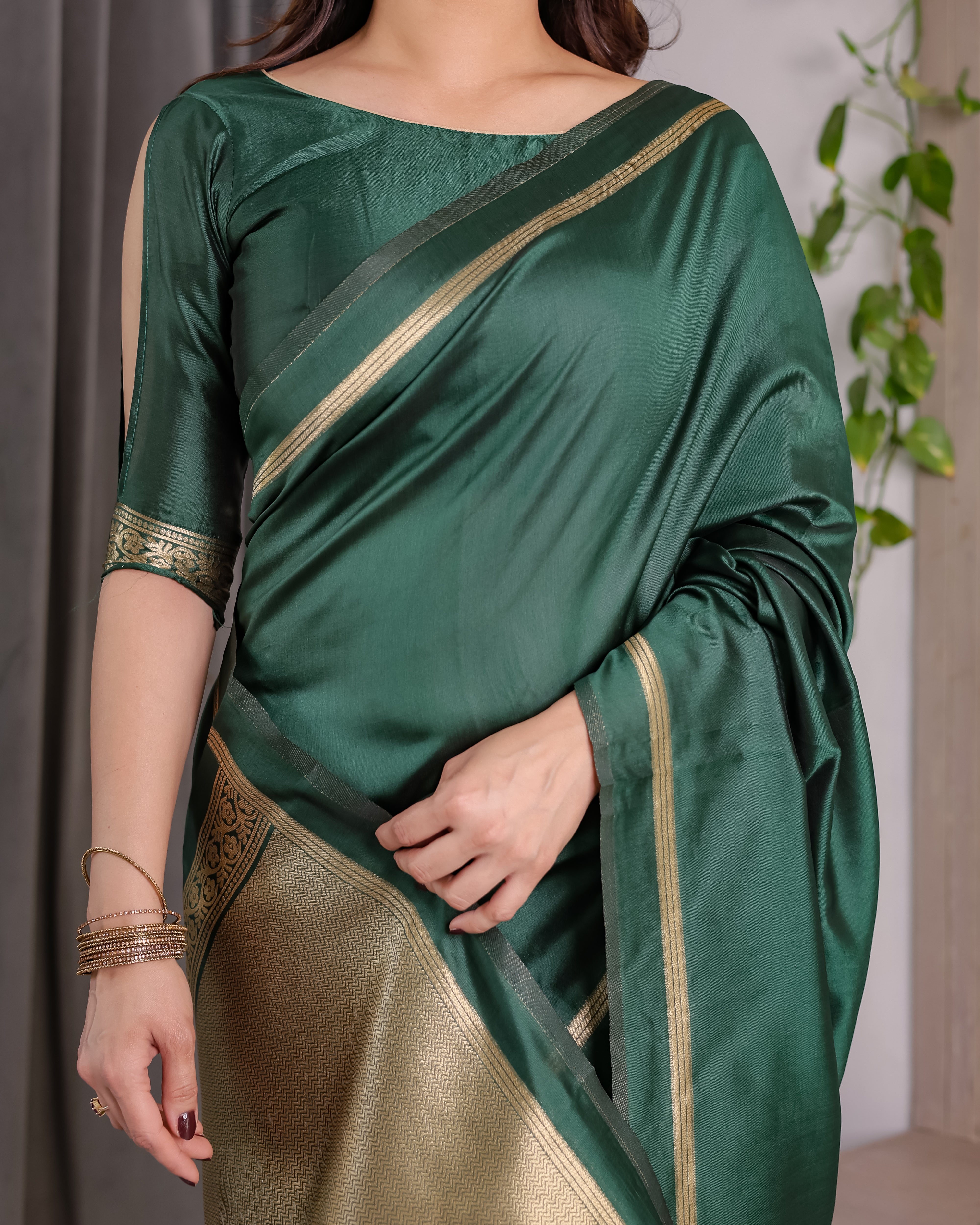 Soft Lichi Silk Zari Woven Festive Saree
