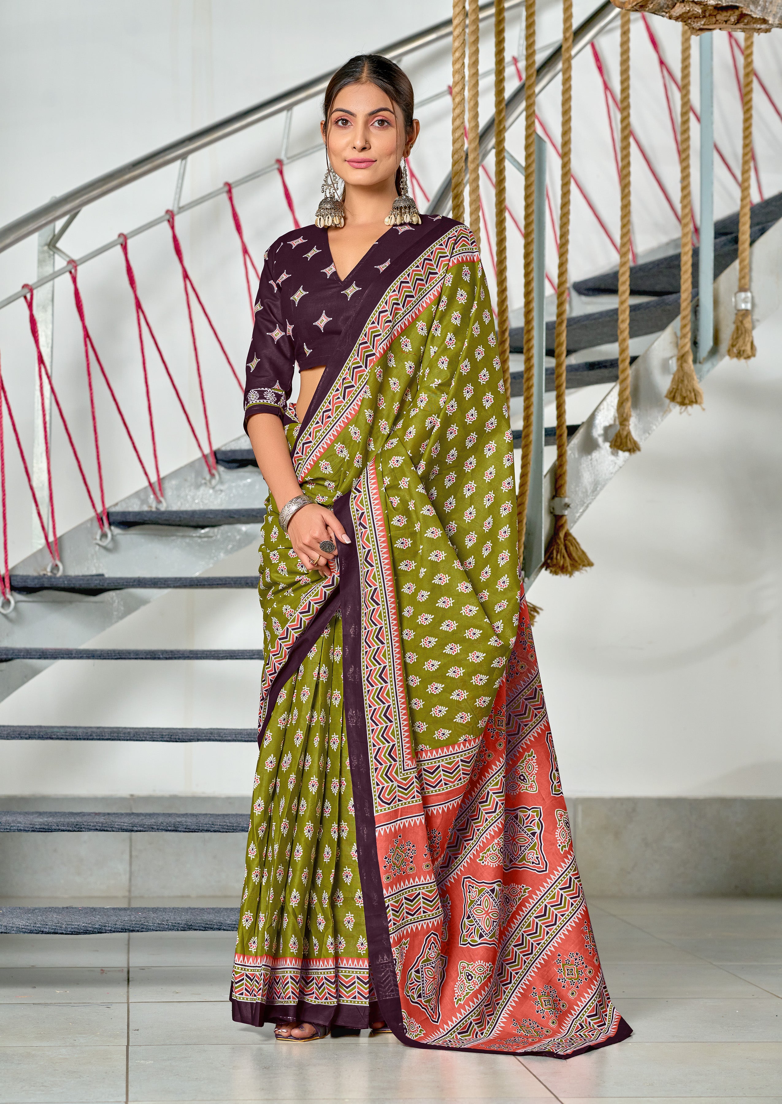 New Demanding Bagru Print Cotton Sarees Lunching