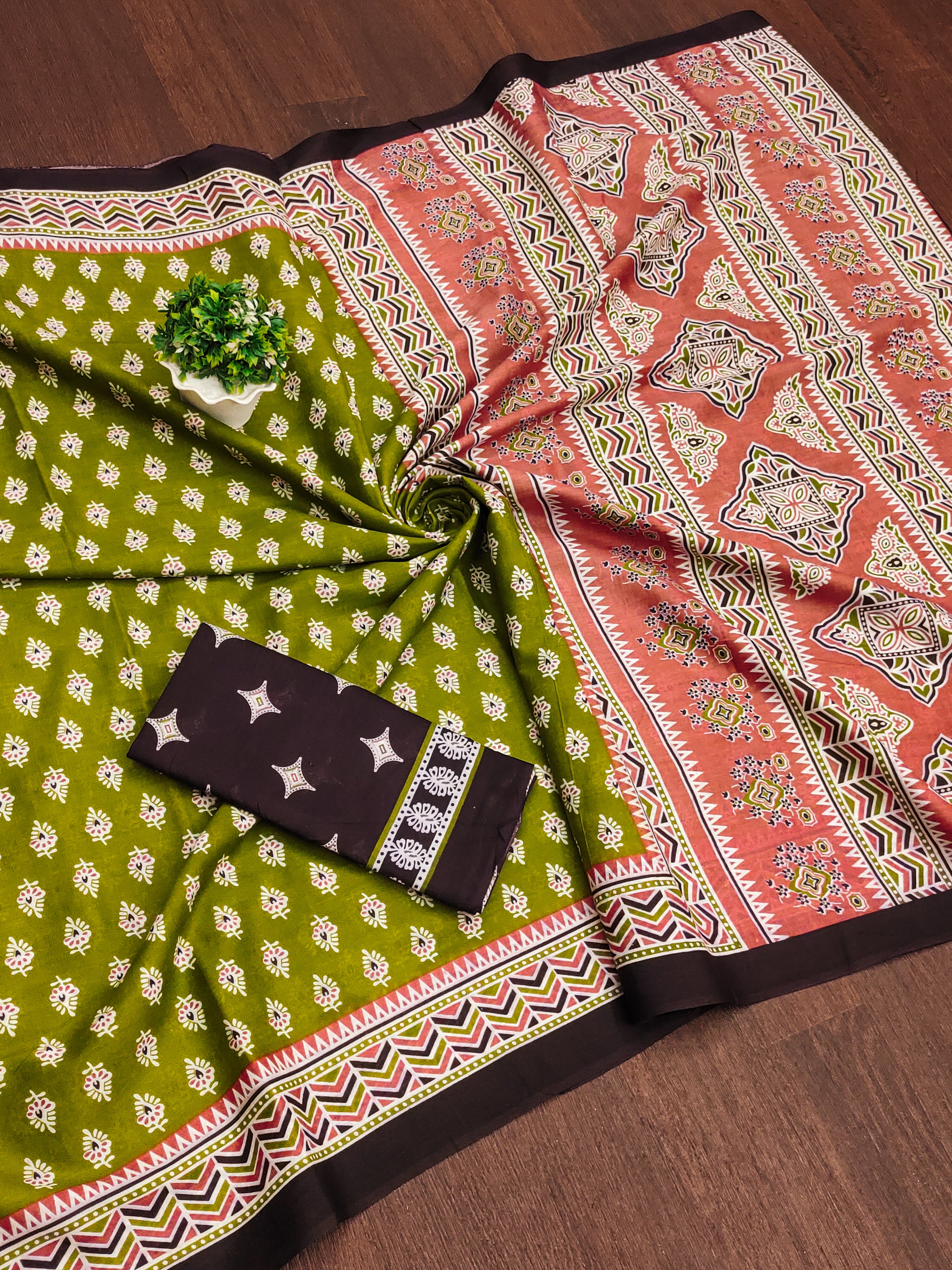 New Demanding Bagru Print Cotton Sarees Lunching