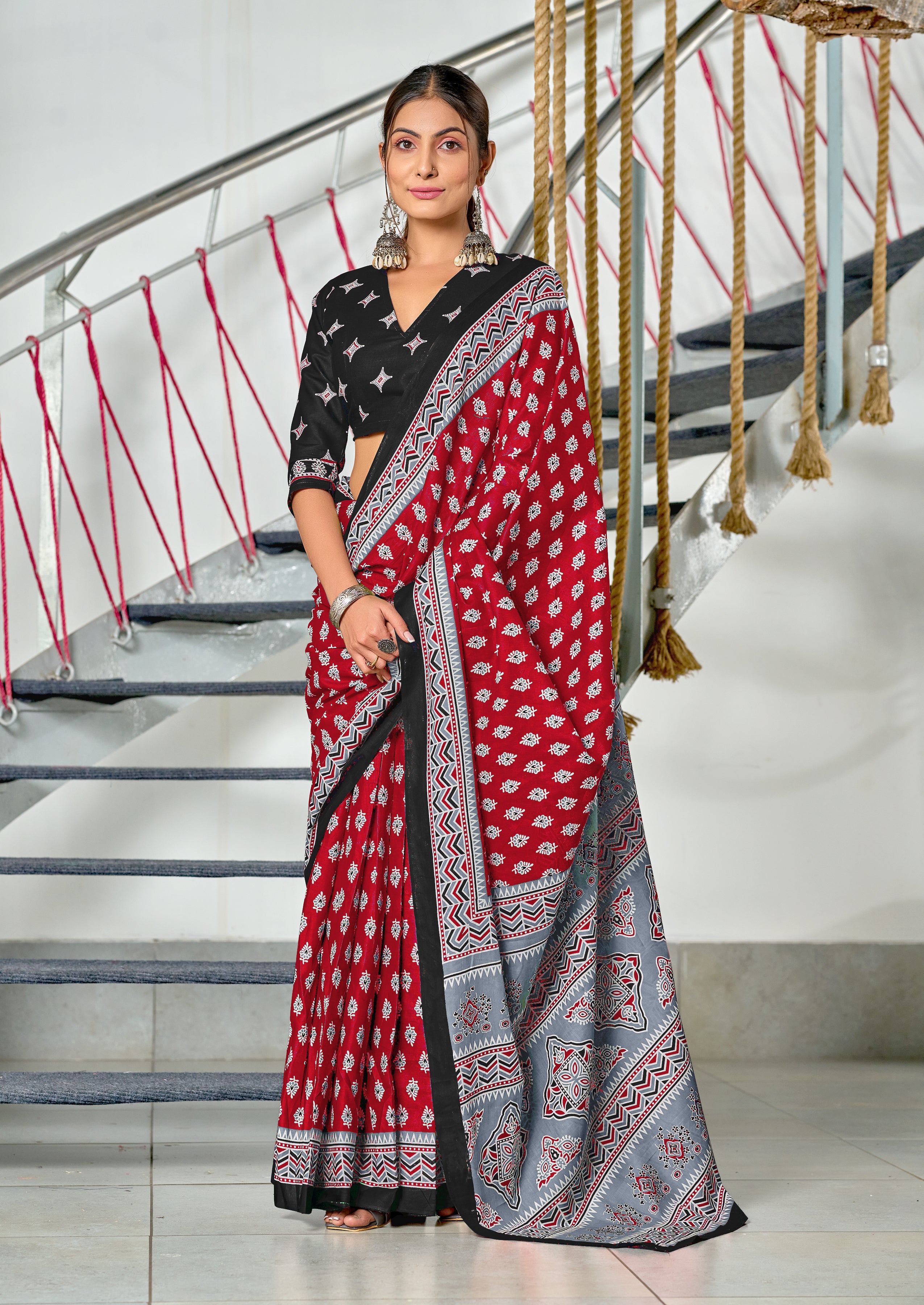 New Demanding Bagru Print Cotton Sarees Lunching