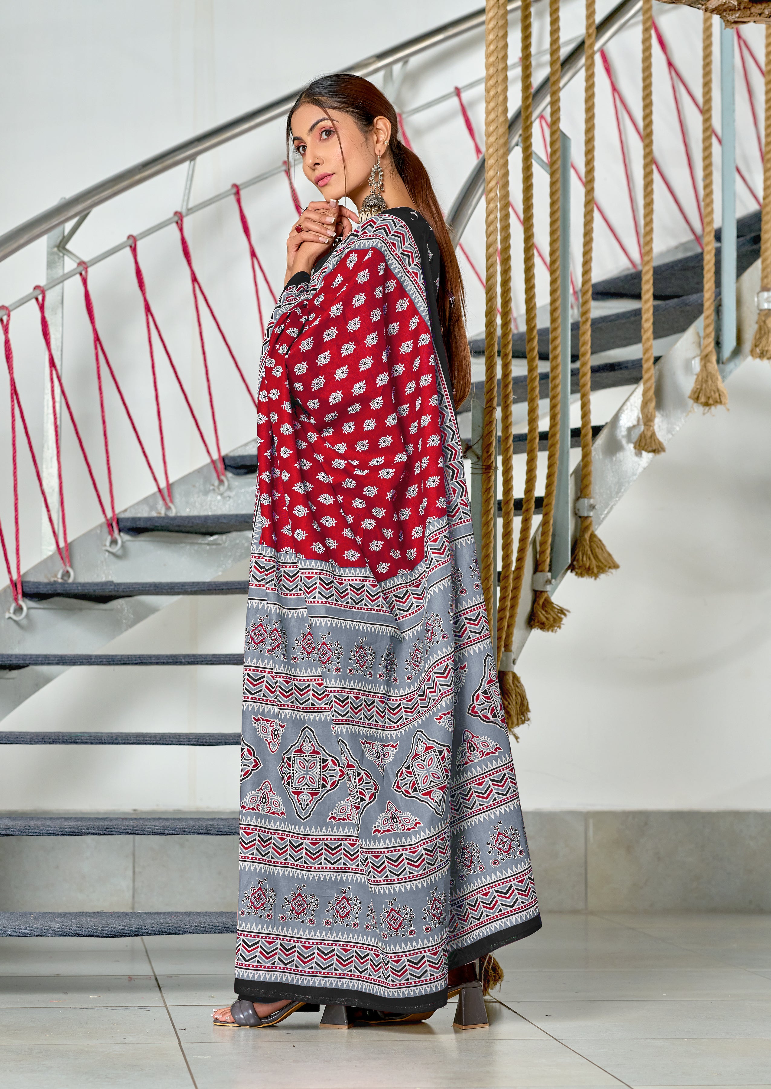 New Demanding Bagru Print Cotton Sarees Lunching