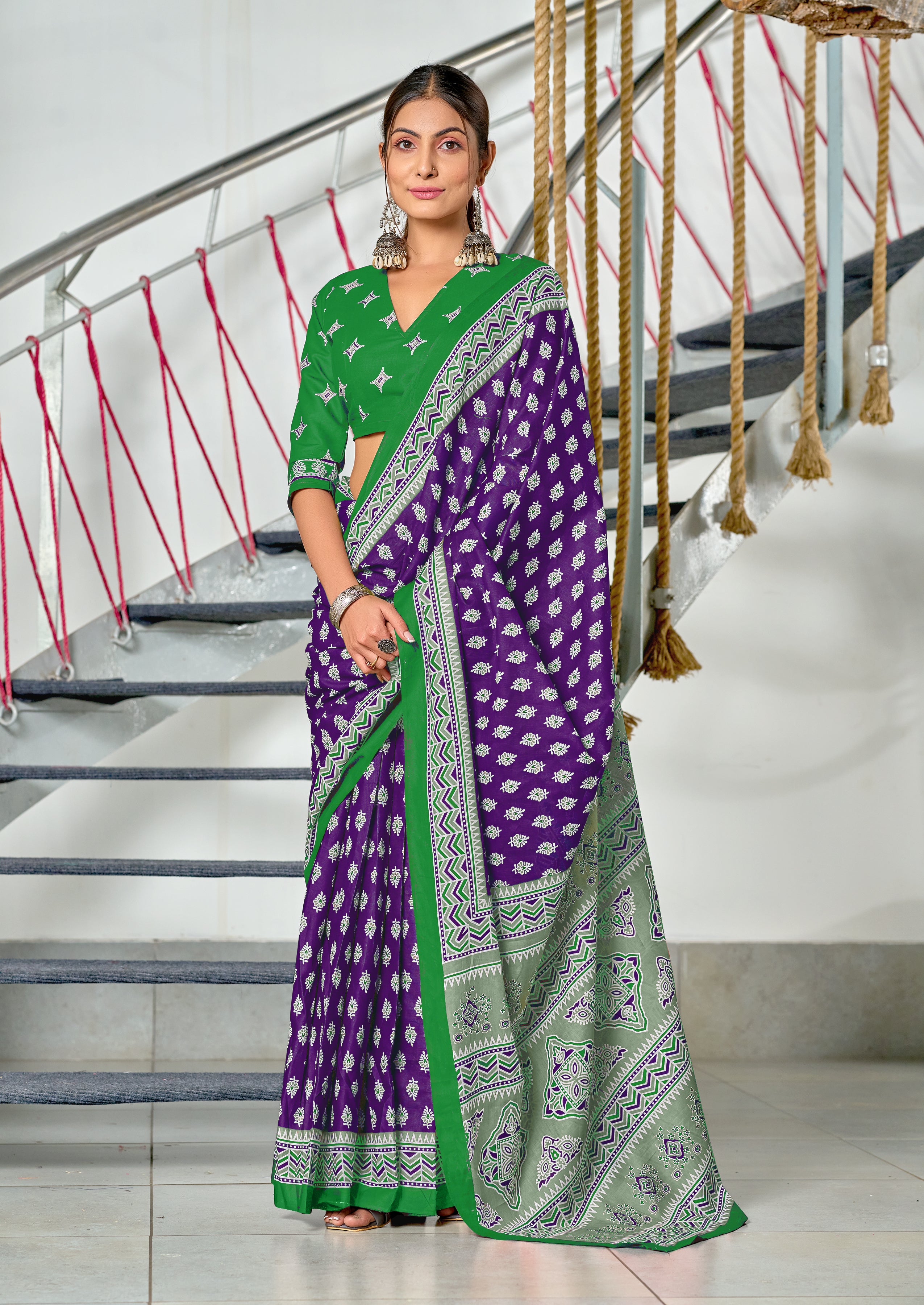 New Demanding Bagru Print Cotton Sarees Lunching